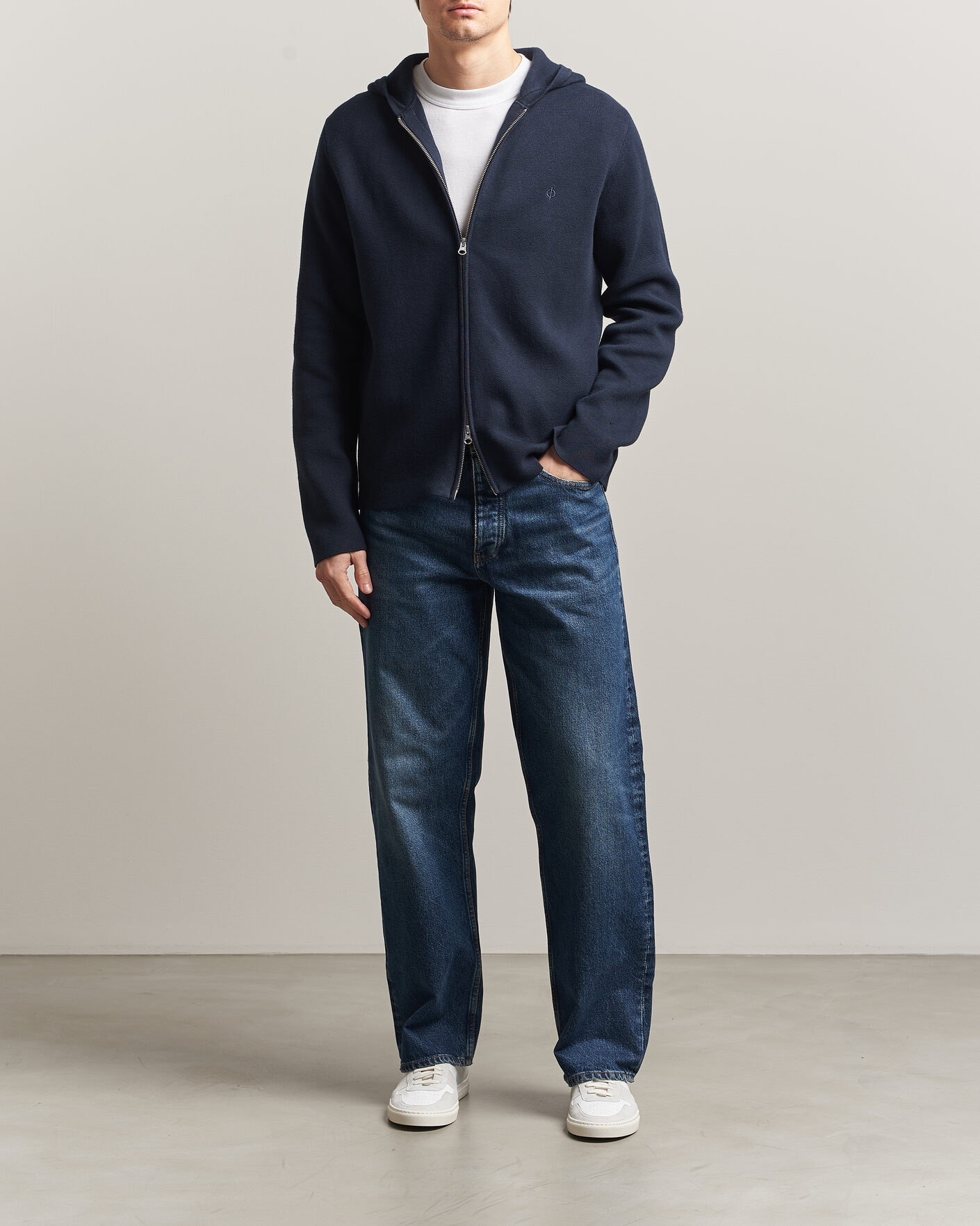 Mies | Puserot | Samsøe Samsøe | Niklas Full Zip Hoodie Salute Navy