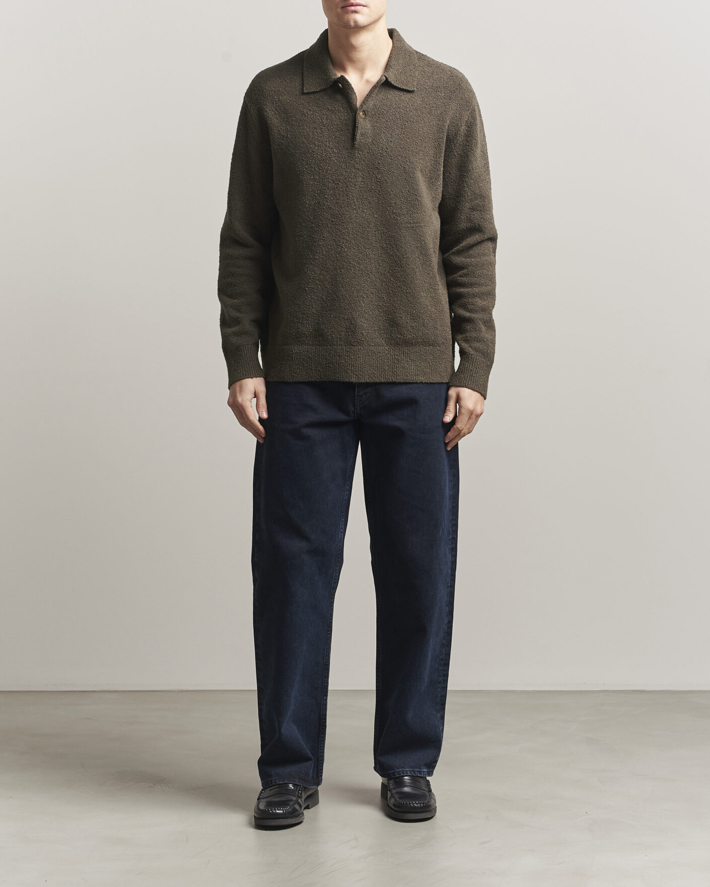 Mies | Puserot | Samsøe Samsøe | Nino Knitted Polo Black Olive