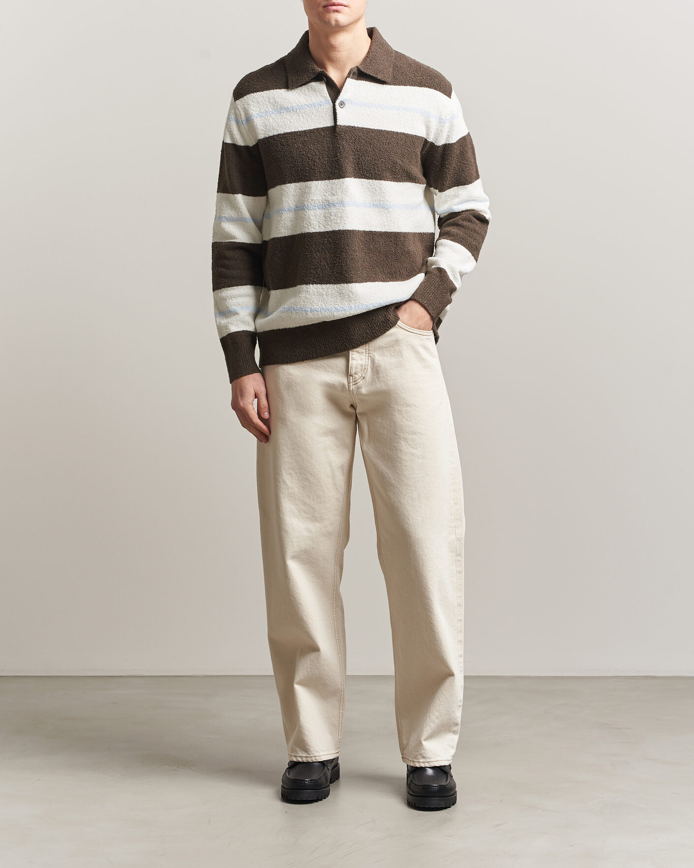 Mies | Puserot | Samsøe Samsøe | Nino Knitted Polo Black Olive/White