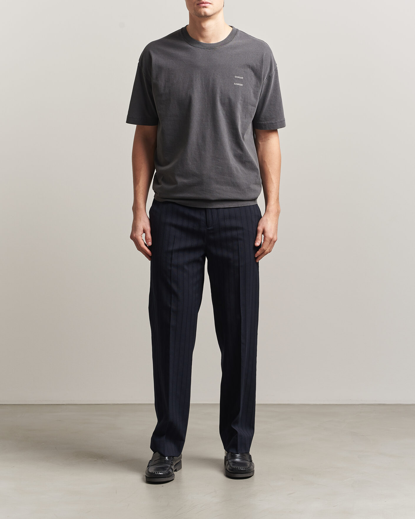 Mies | T-paidat | Samsøe Samsøe | Joel Washed Organic Cotton T-Shirt Black