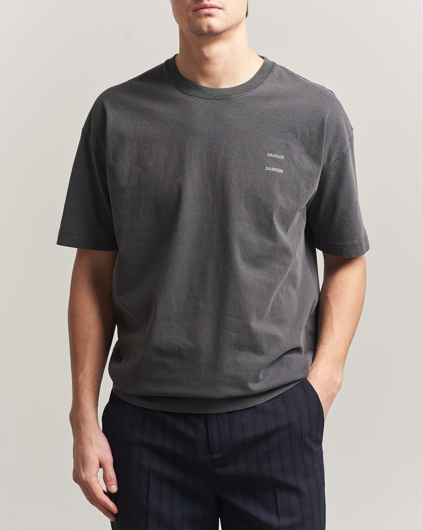 Mies | T-paidat | Samsøe Samsøe | Joel Washed Organic Cotton T-Shirt Black