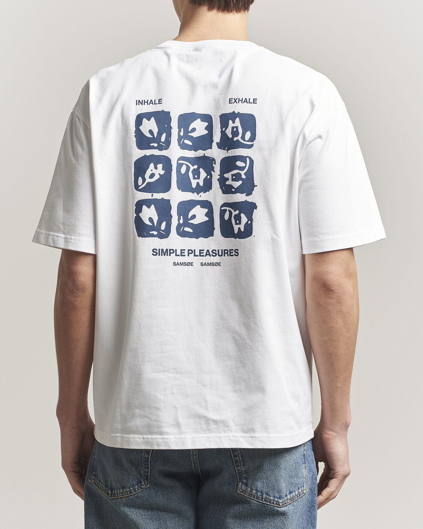 Mies | T-paidat | Samsøe Samsøe | Cohen Printed Crew Neck T-Shirt White