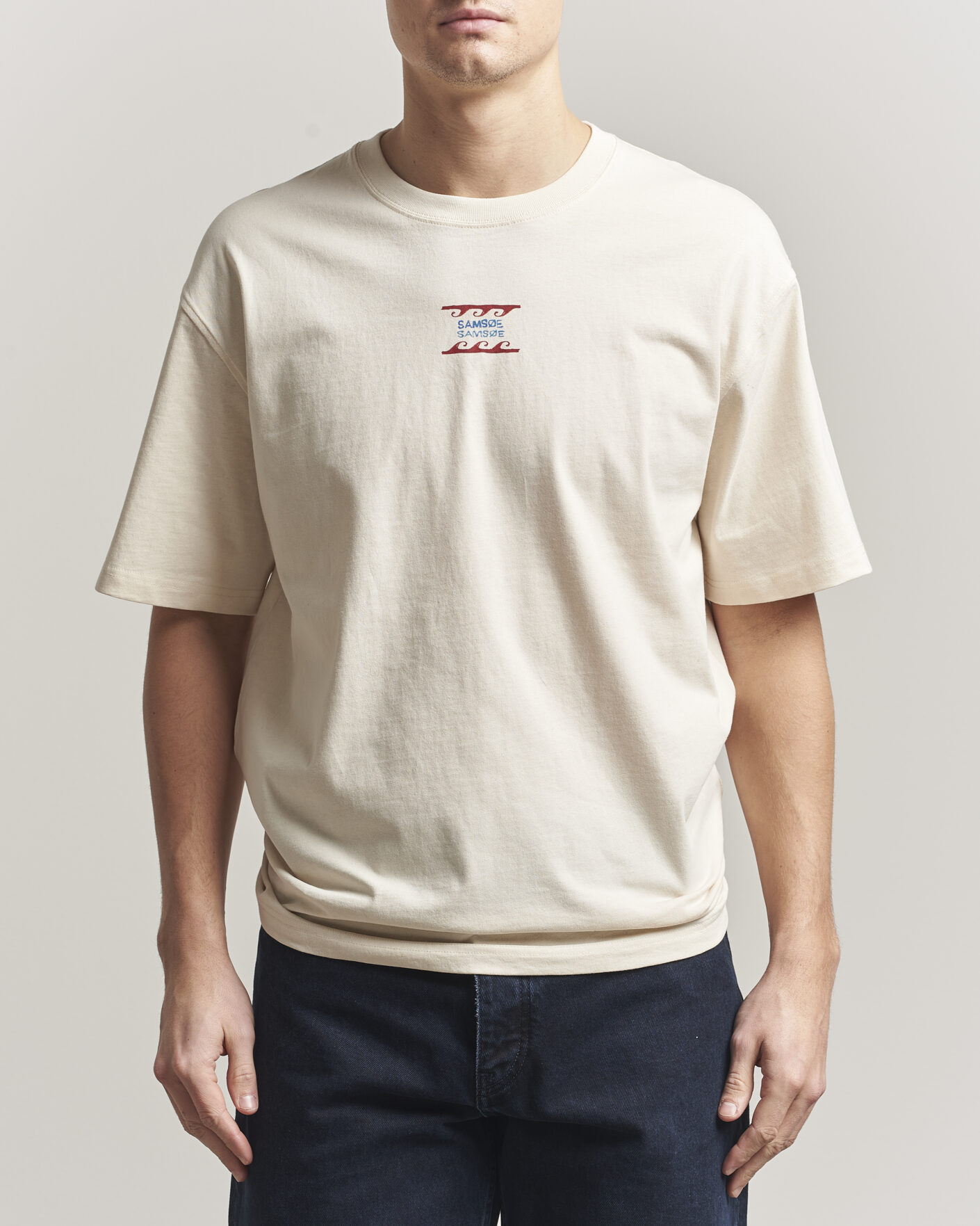 Mies | T-paidat | Samsøe Samsøe | Gergei Printed Crew Neck T-Shirt Neutral