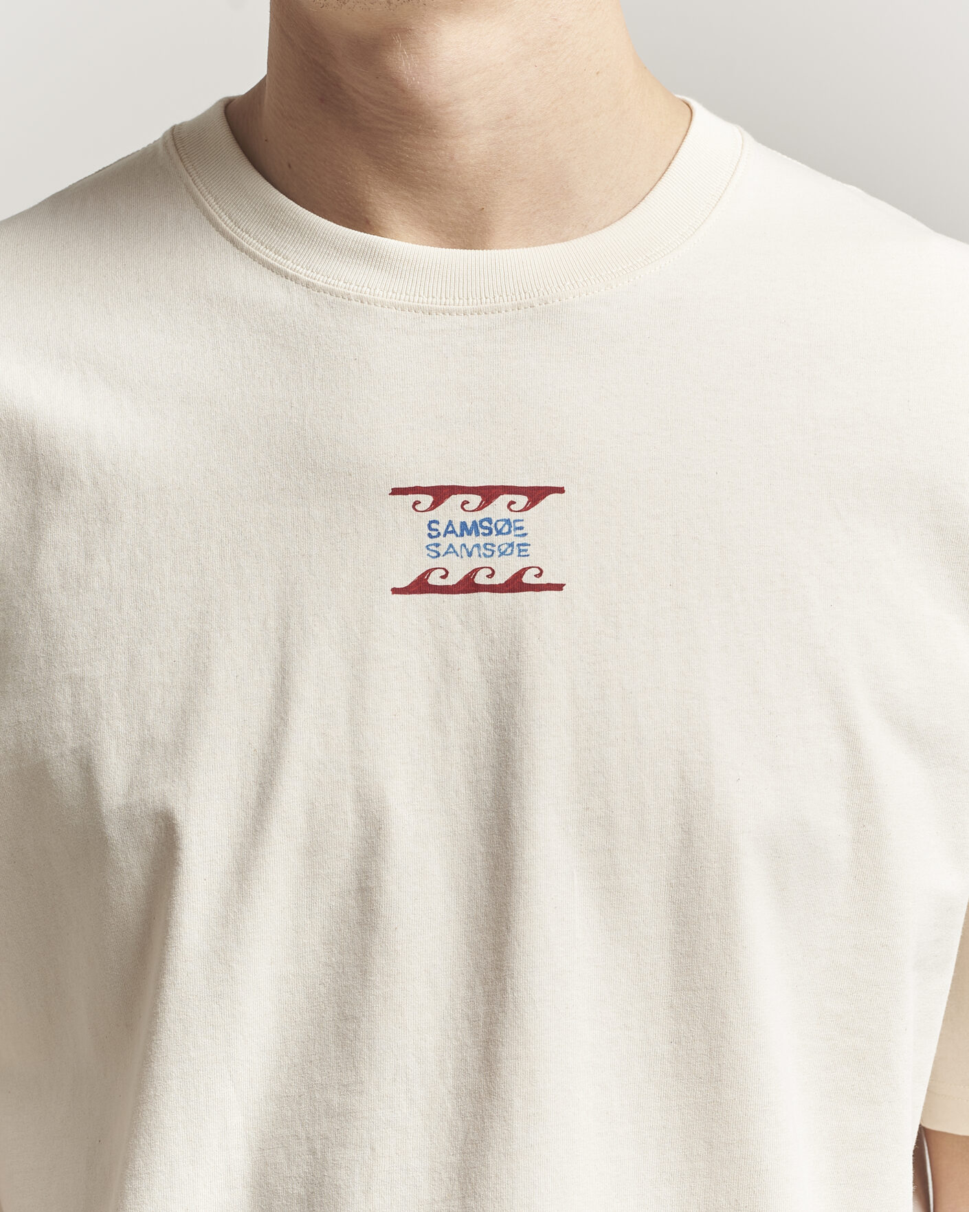 Mies | T-paidat | Samsøe Samsøe | Gergei Printed Crew Neck T-Shirt Neutral