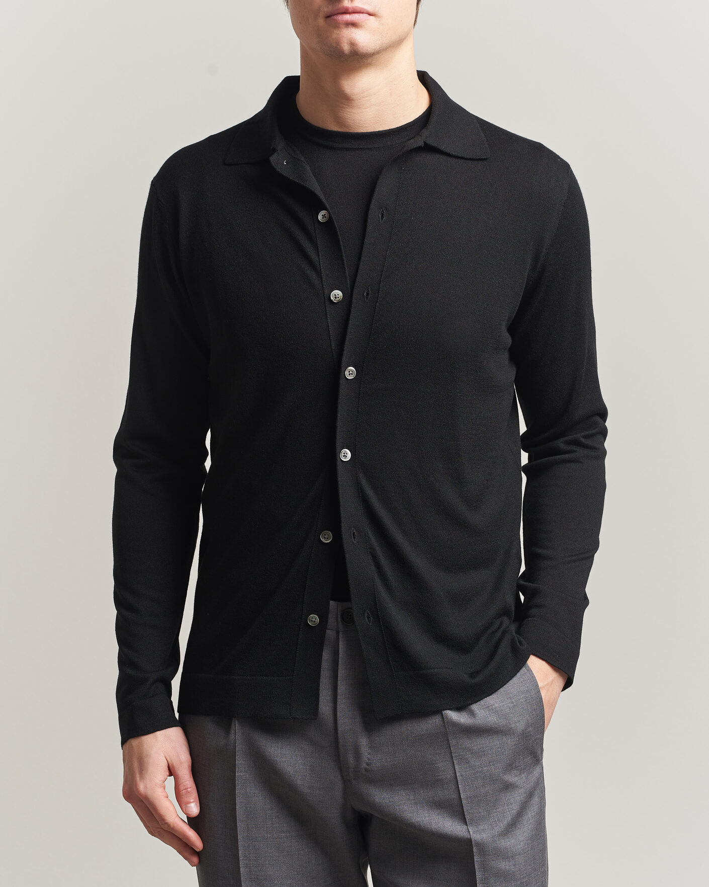 Mies | Puserot | Stenströms | Silk/Cashmere Cardigan Black