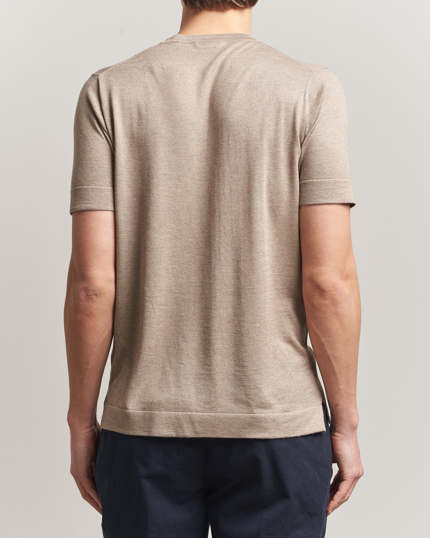 Mies | T-paidat | Stenströms | Silk/Cashmere T-Shirt Taupe