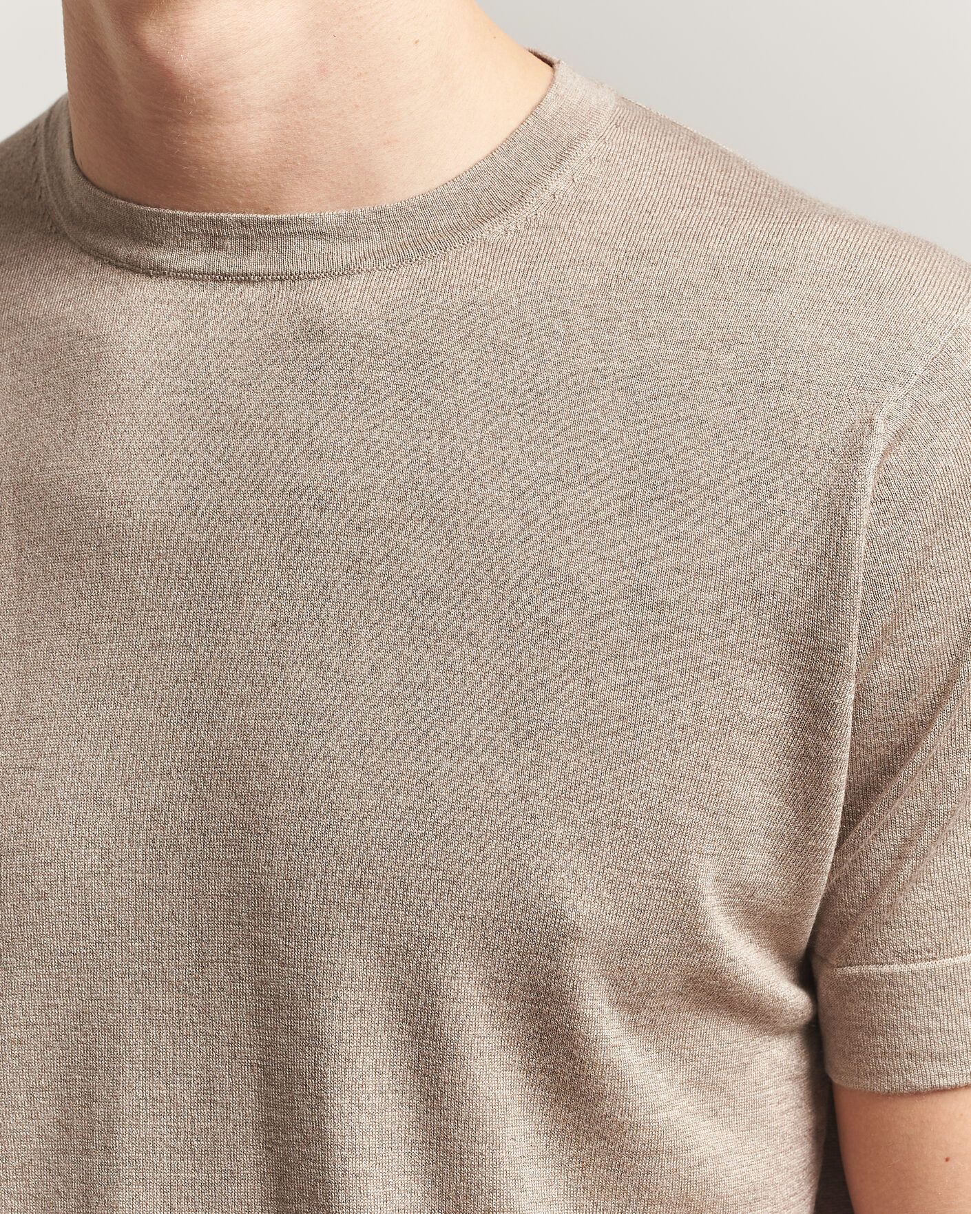 Mies | T-paidat | Stenströms | Silk/Cashmere T-Shirt Taupe
