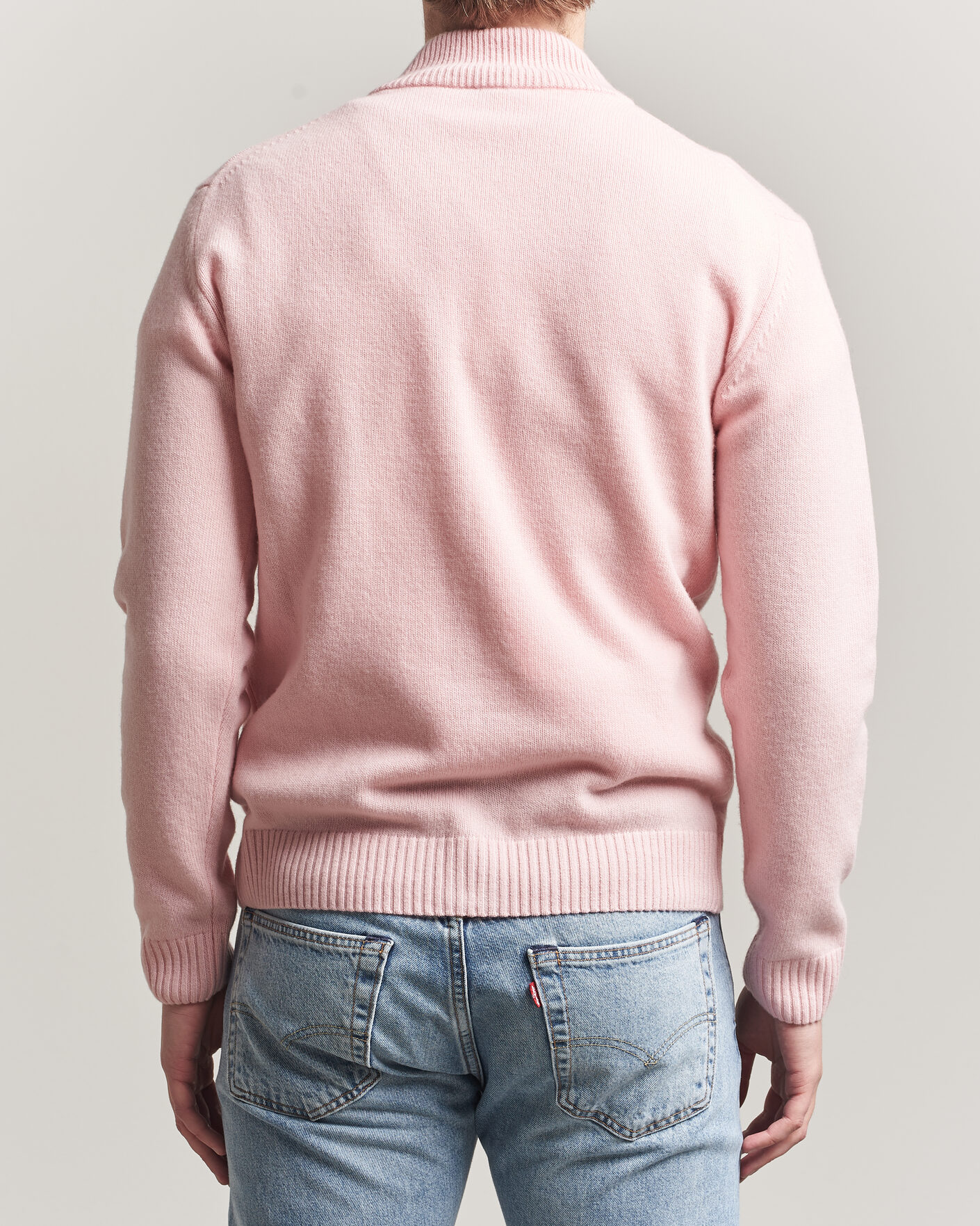 Mies | Puserot | Stenströms | Brushed Merino Full Zip Pink