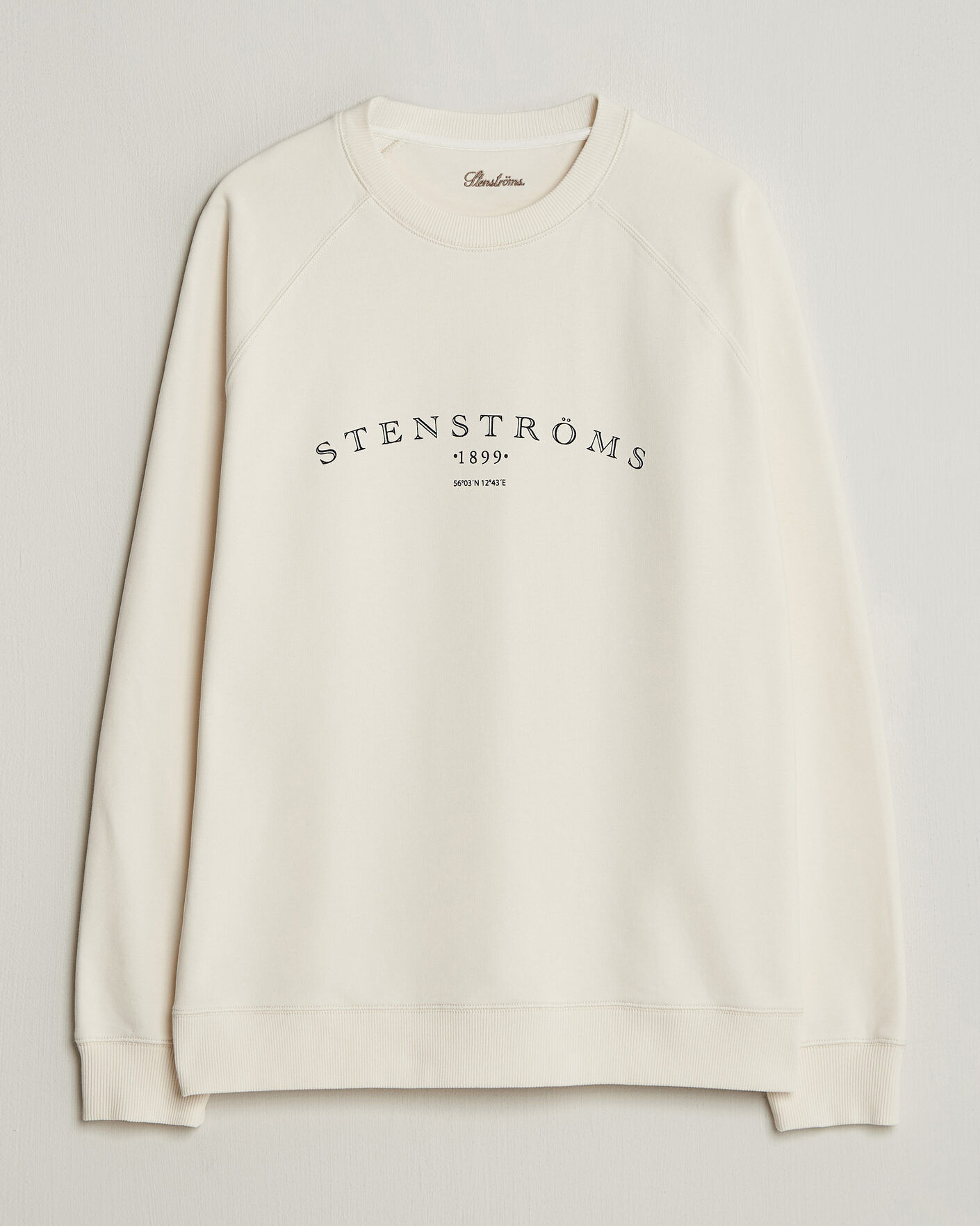 Mies | Puserot | Stenströms | Raglan Crew Logo Sweater White