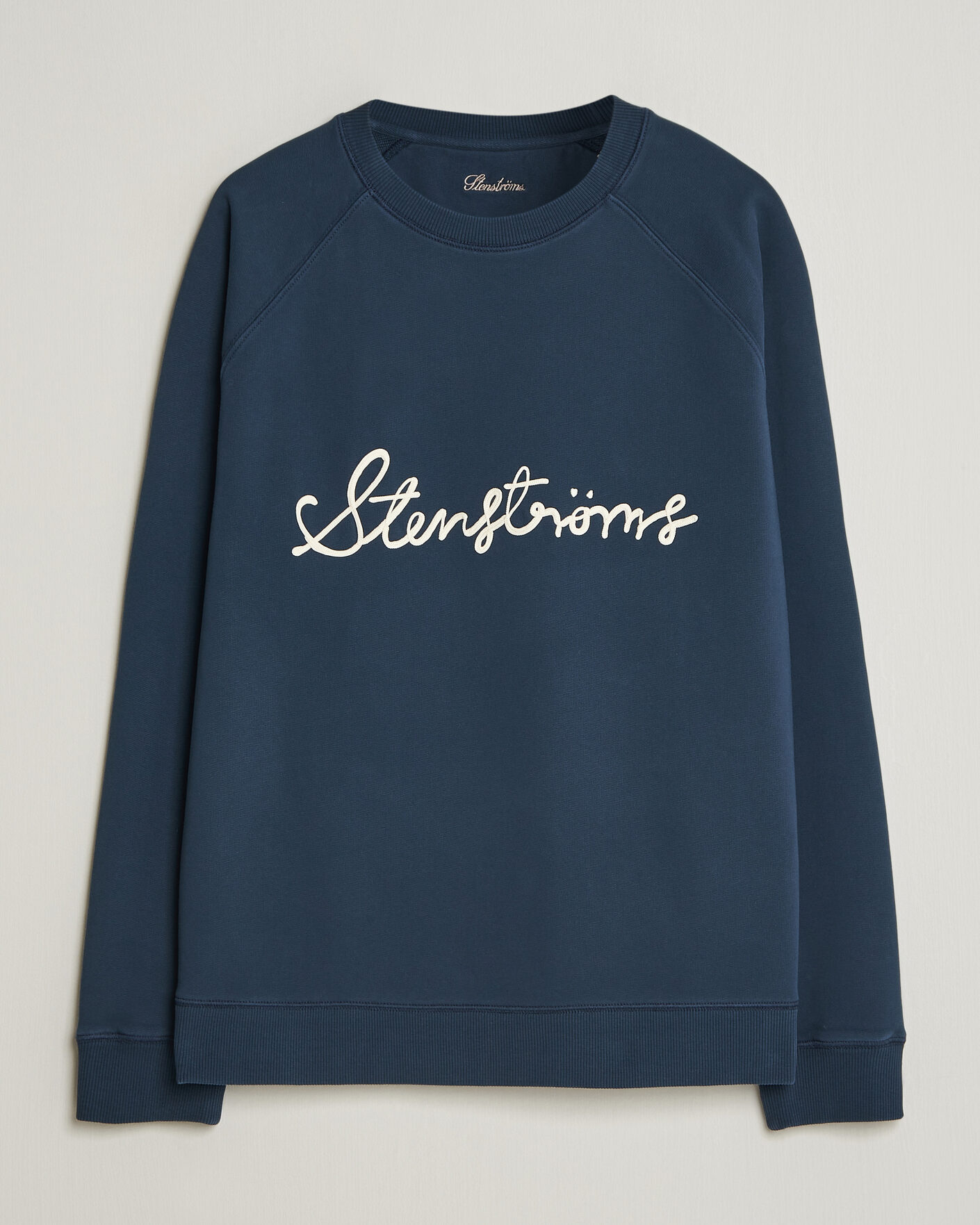 Mies | Puserot | Stenströms | Raglan Crew Logo Sweater Navy