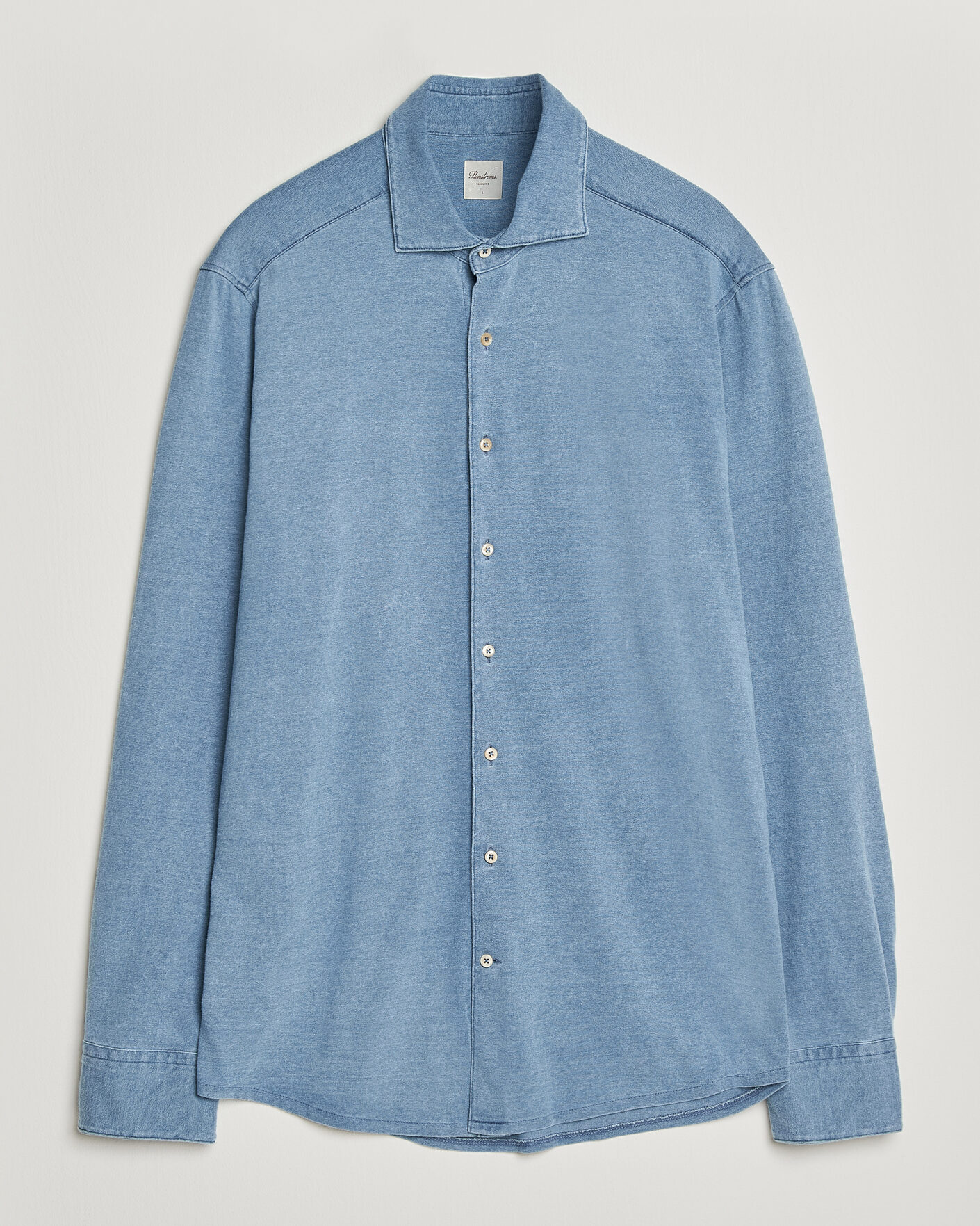 Mies | Kauluspaidat | Stenströms | Jersey Denim Shirt Blue