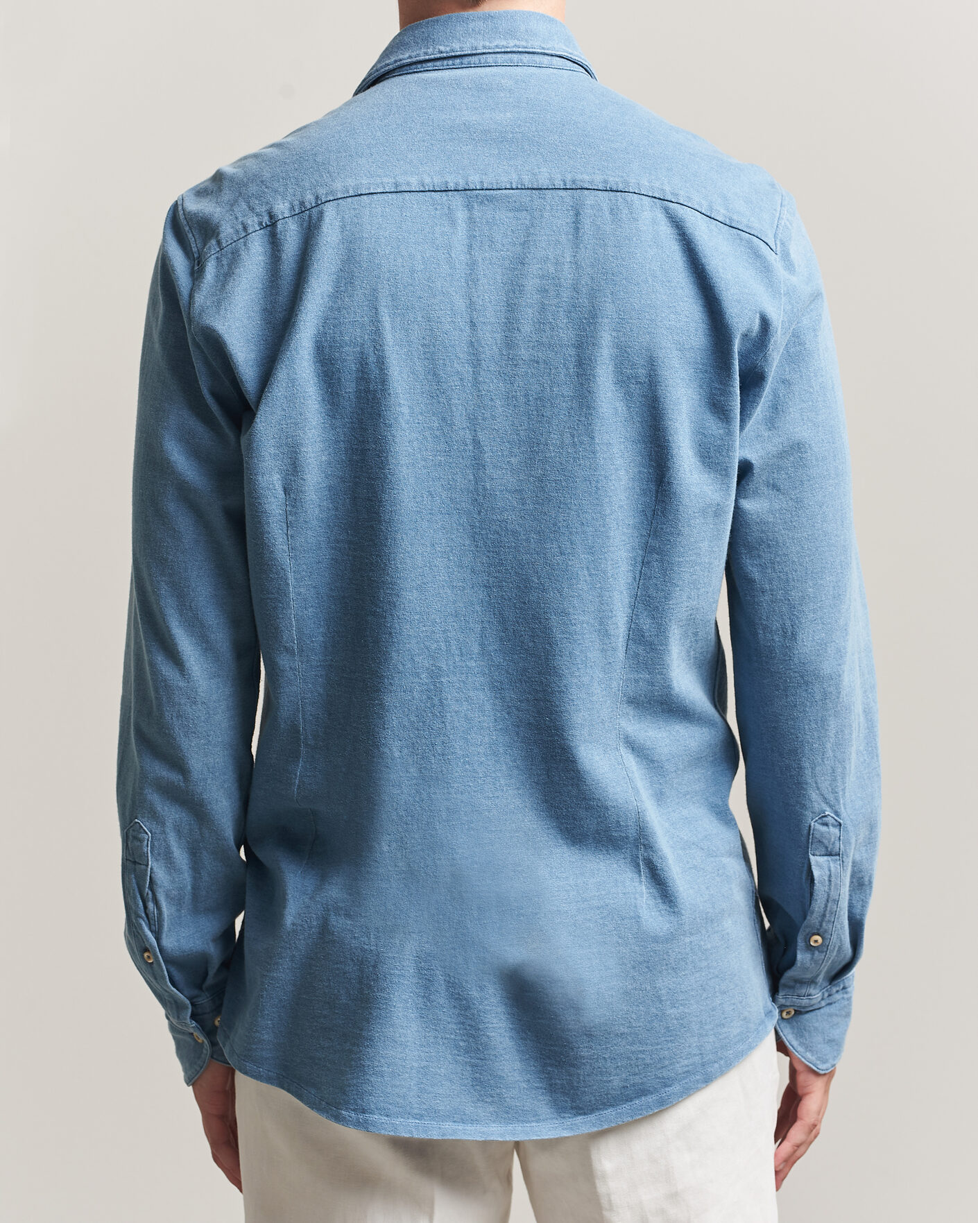 Mies | Kauluspaidat | Stenströms | Jersey Denim Shirt Blue