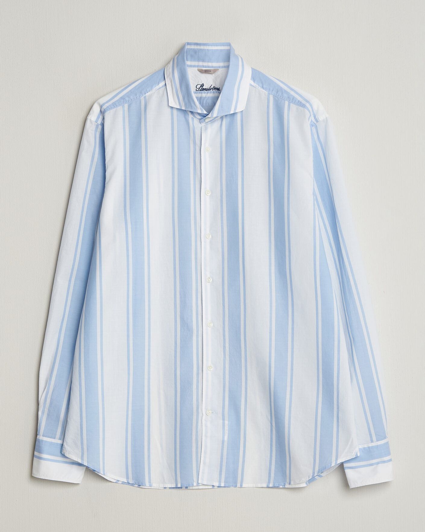 Mies | Kauluspaidat | Stenströms | Regular Fit Thin Poplin Stripe Shirt Blue