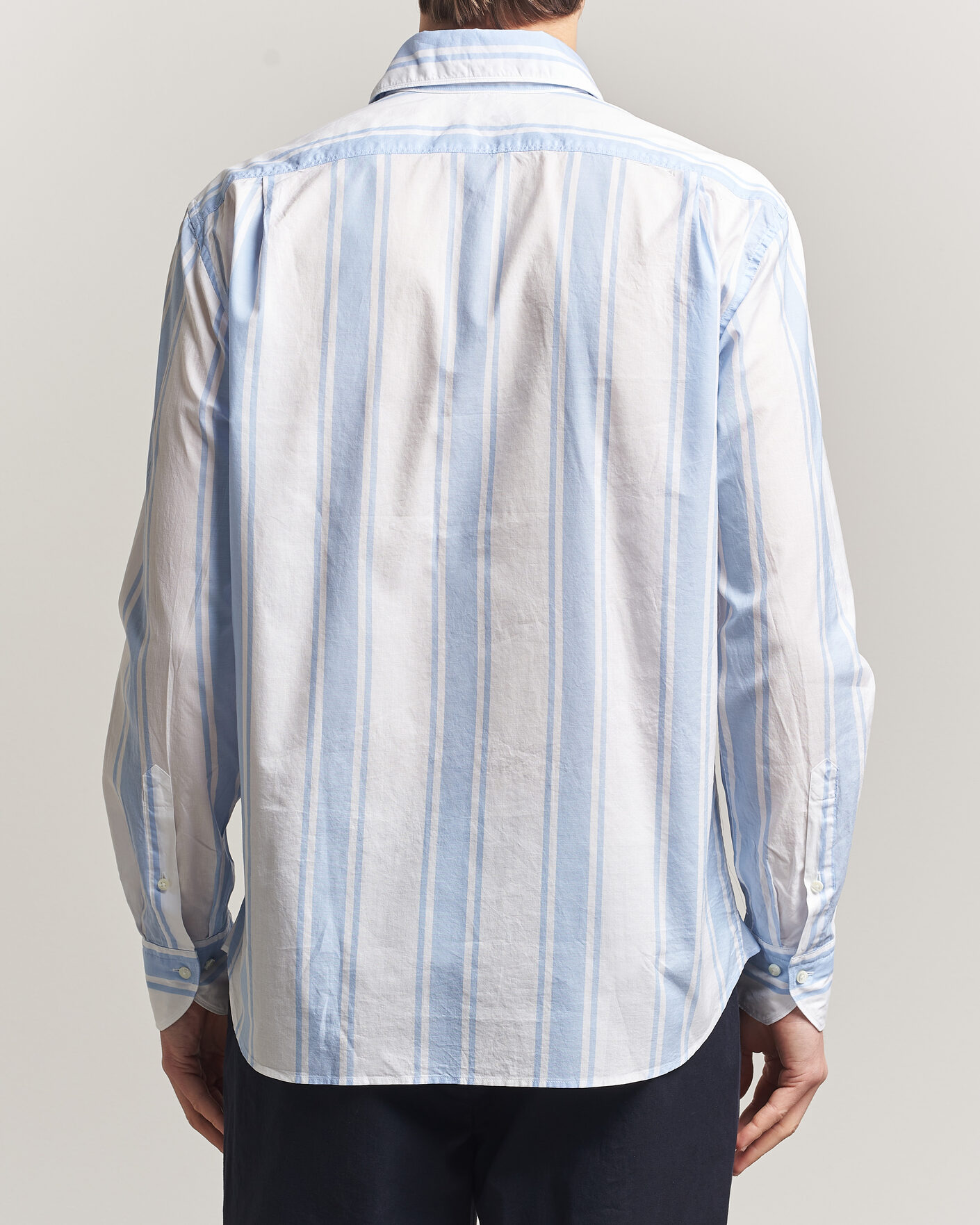 Mies | Kauluspaidat | Stenströms | Regular Fit Thin Poplin Stripe Shirt Blue