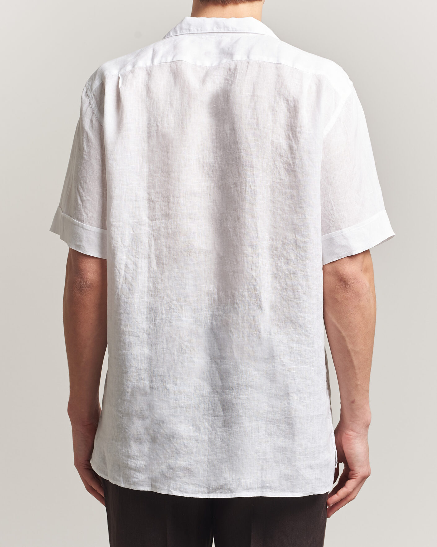 Mies | Kauluspaidat | Stenströms | Short Sleeve Linen Shirt White