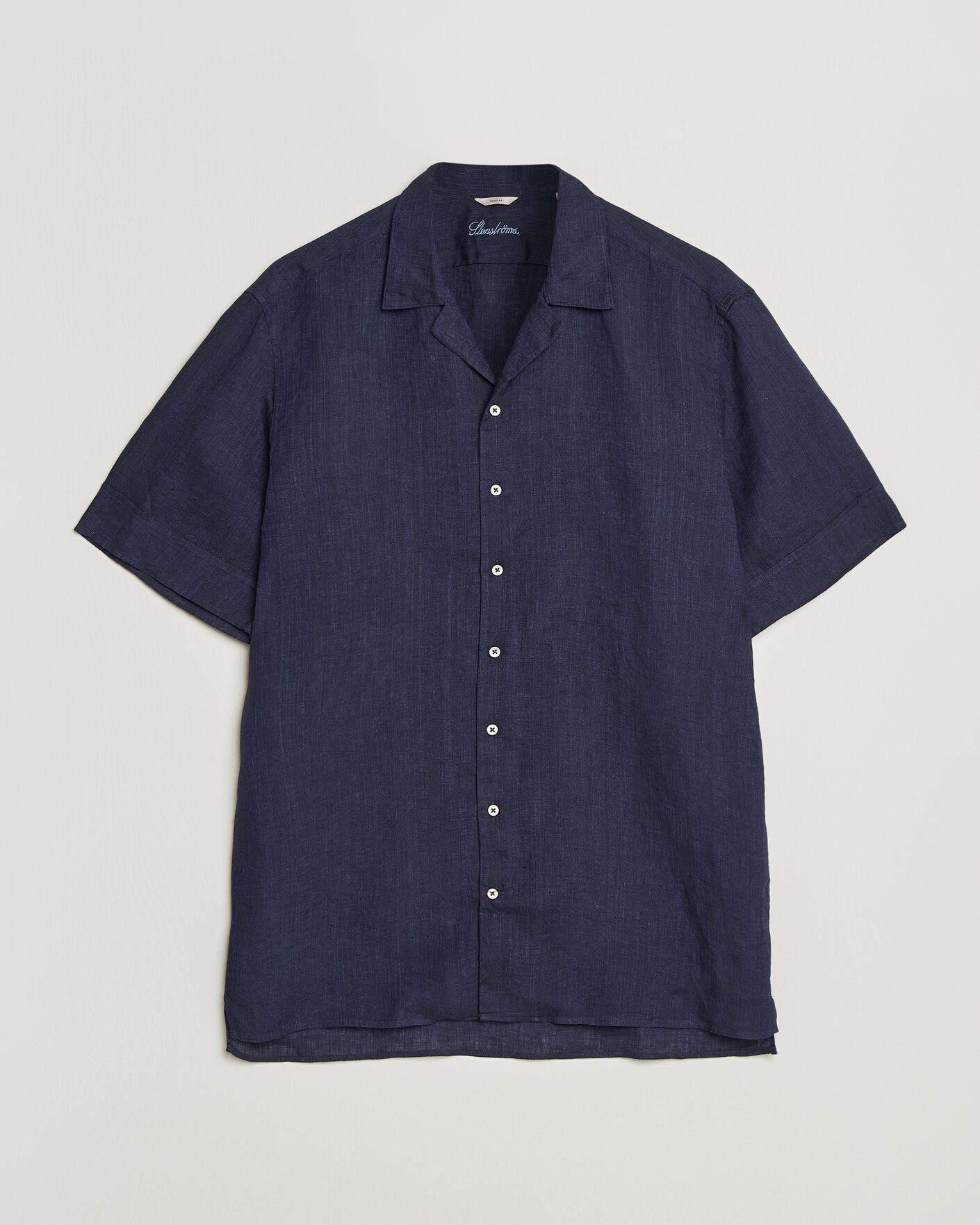 Mies | Kauluspaidat | Stenströms | Short Sleeve Linen Shirt Navy