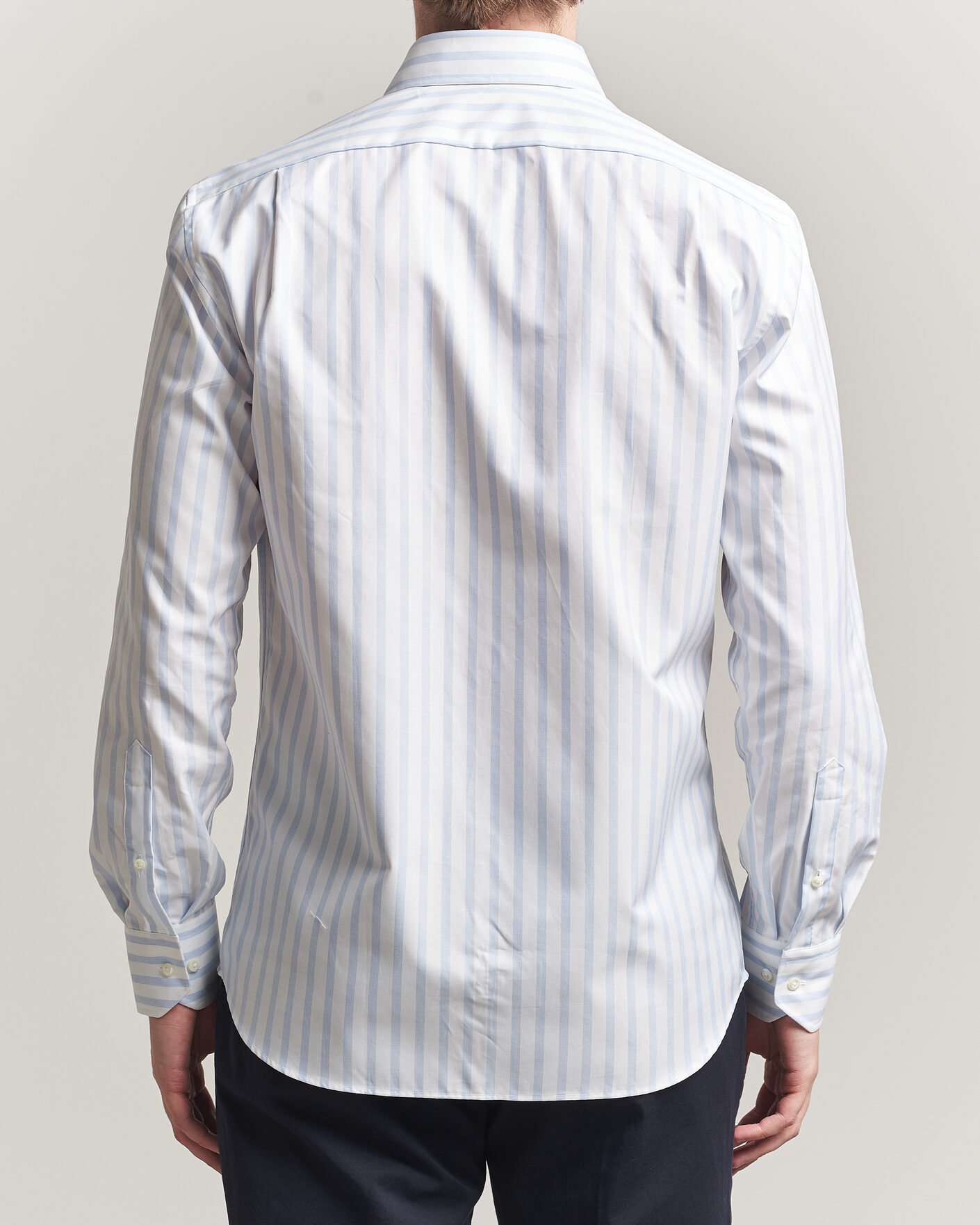 Mies | Kauluspaidat | Stenströms | Regular Wide Stripe Twill Shirt Light Blue