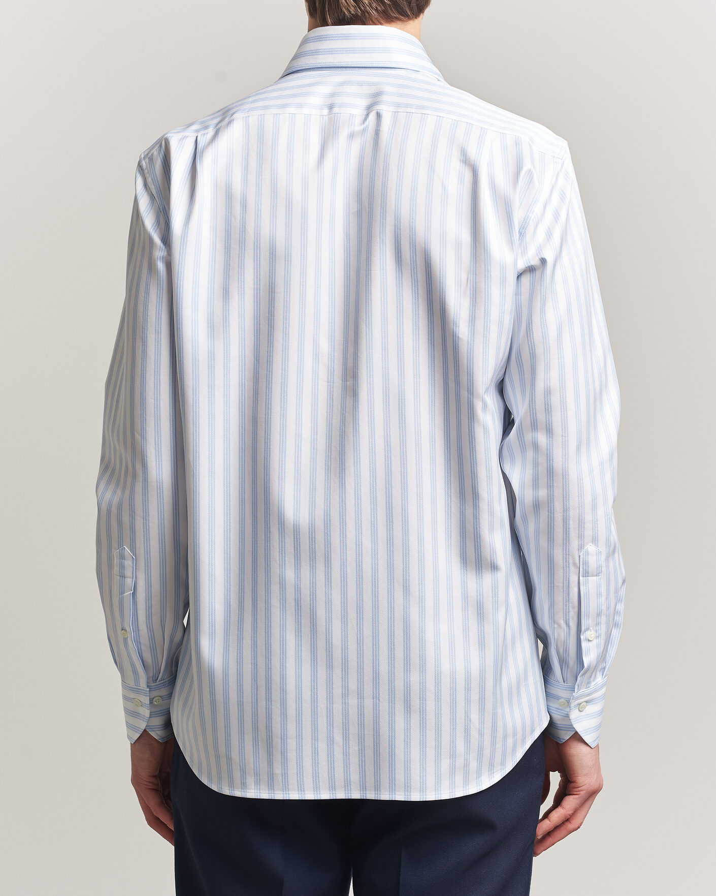 Mies | Kauluspaidat | Stenströms | Regular Fit One Piece Collar Striped Shirt Blue