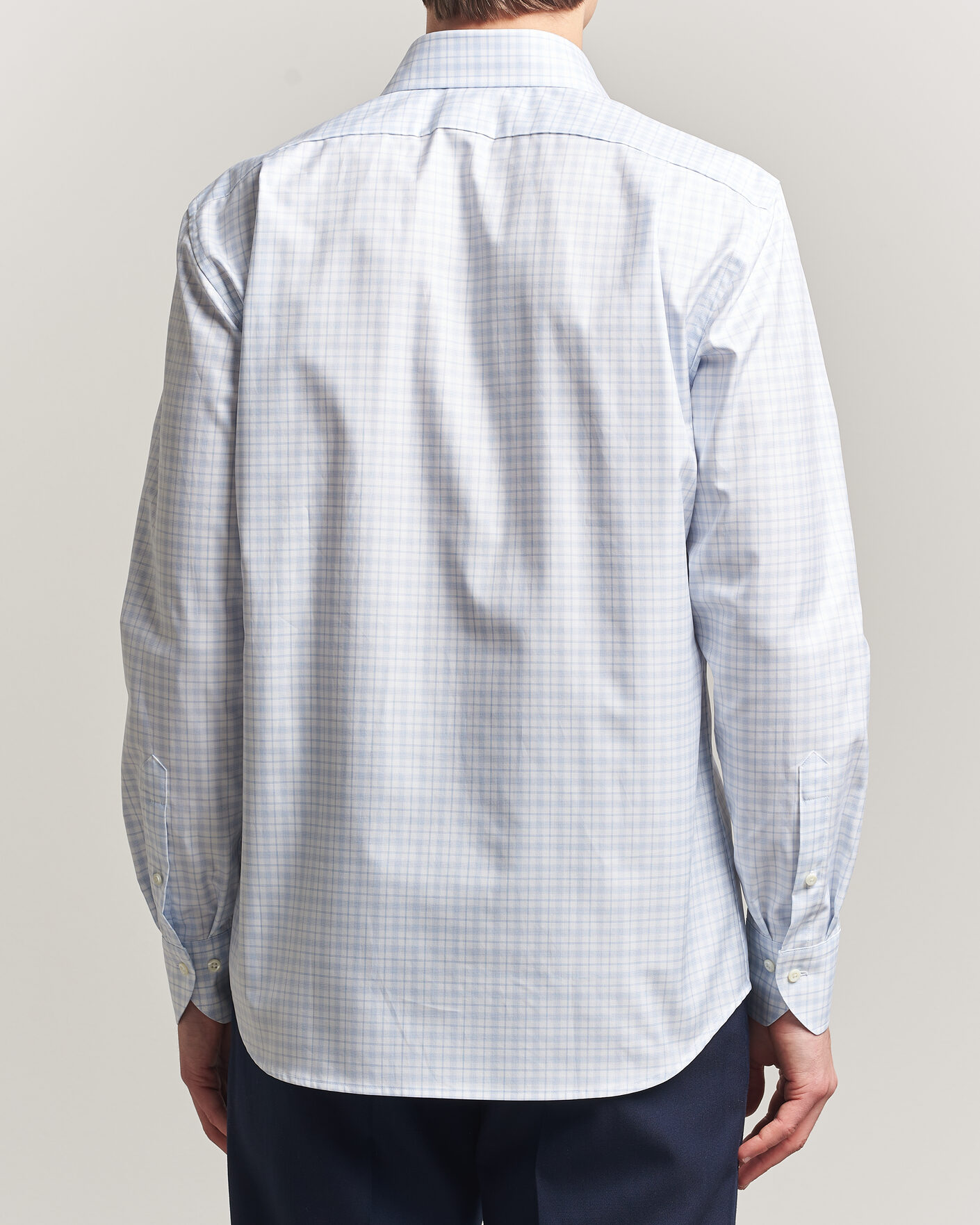 Mies | Kauluspaidat | Stenströms | Regular Fit Checked Twill Shirt Light Blue