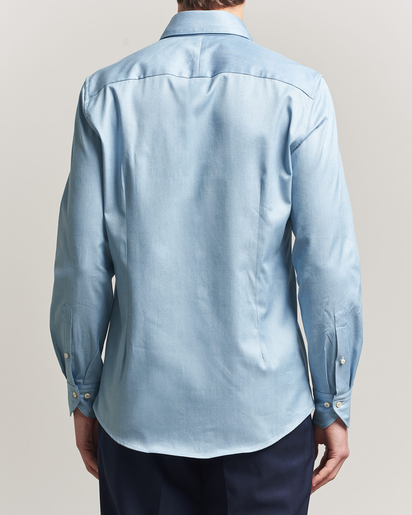 Mies | Kauluspaidat | Stenströms | 1899 Slim One Piece Washed Denim Shirt Blue