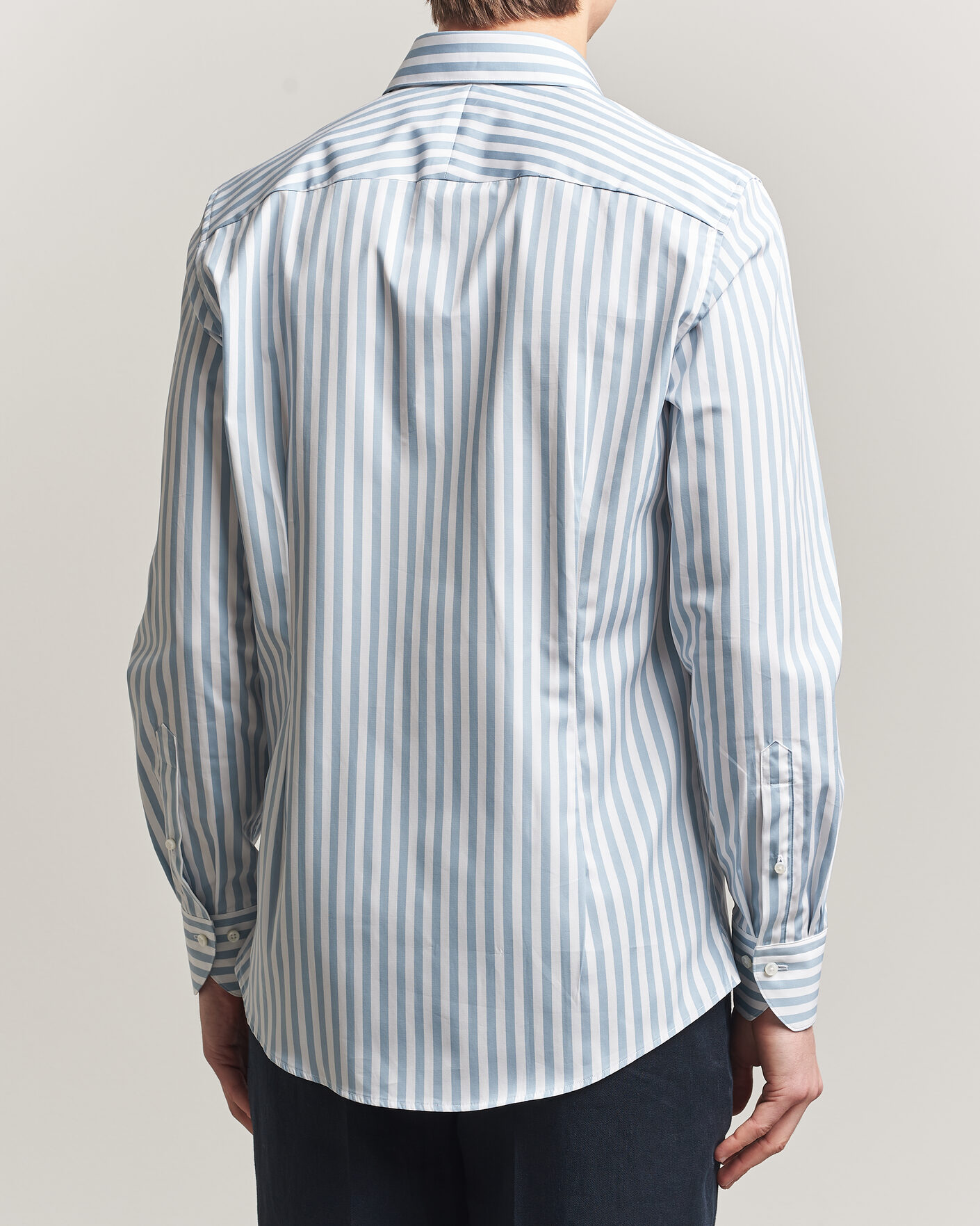 Mies | Kauluspaidat | Stenströms | 1899 Cotton Twill Striped Shirt Blue