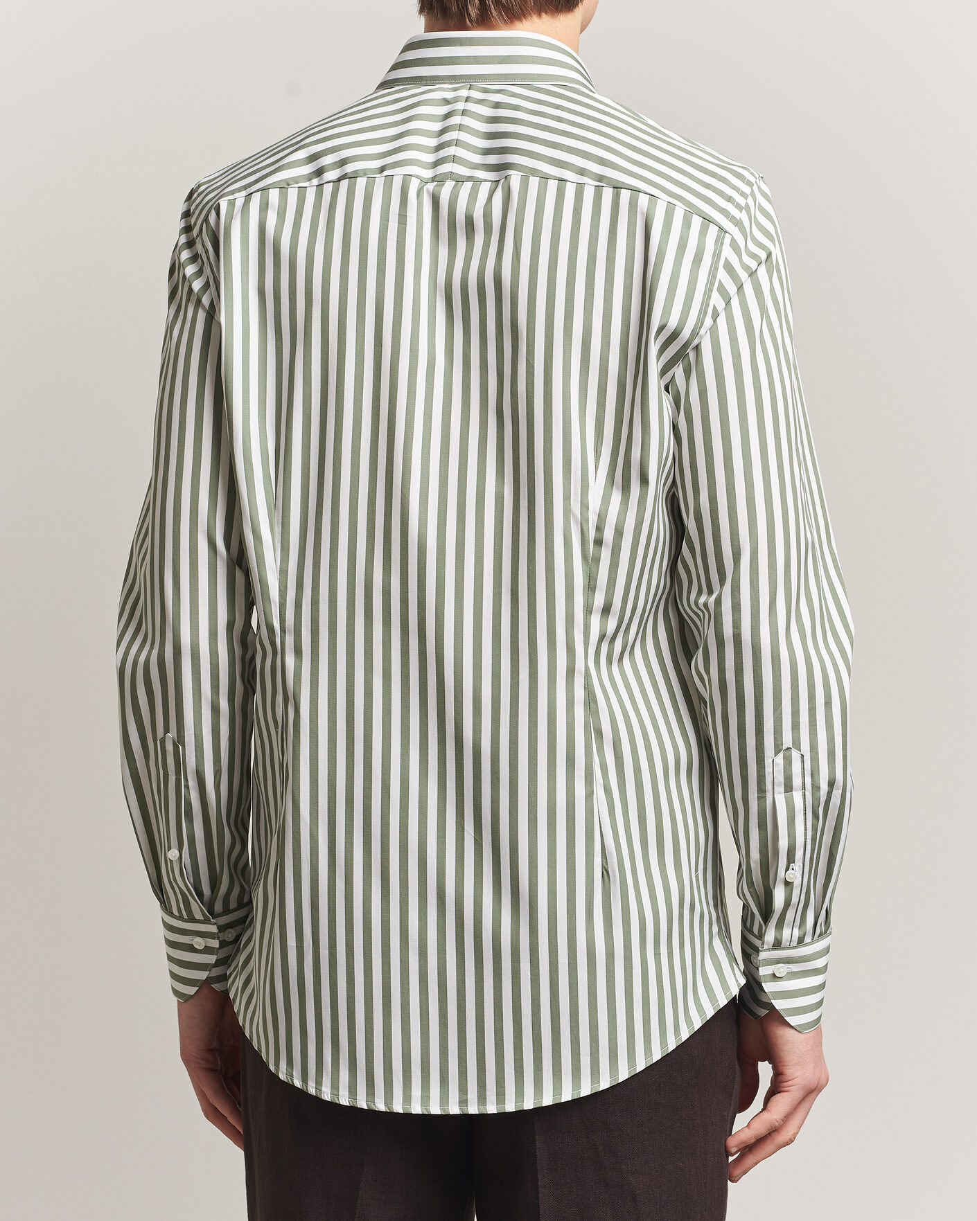 Mies | Kauluspaidat | Stenströms | 1899 Cotton Twill Striped Shirt Green