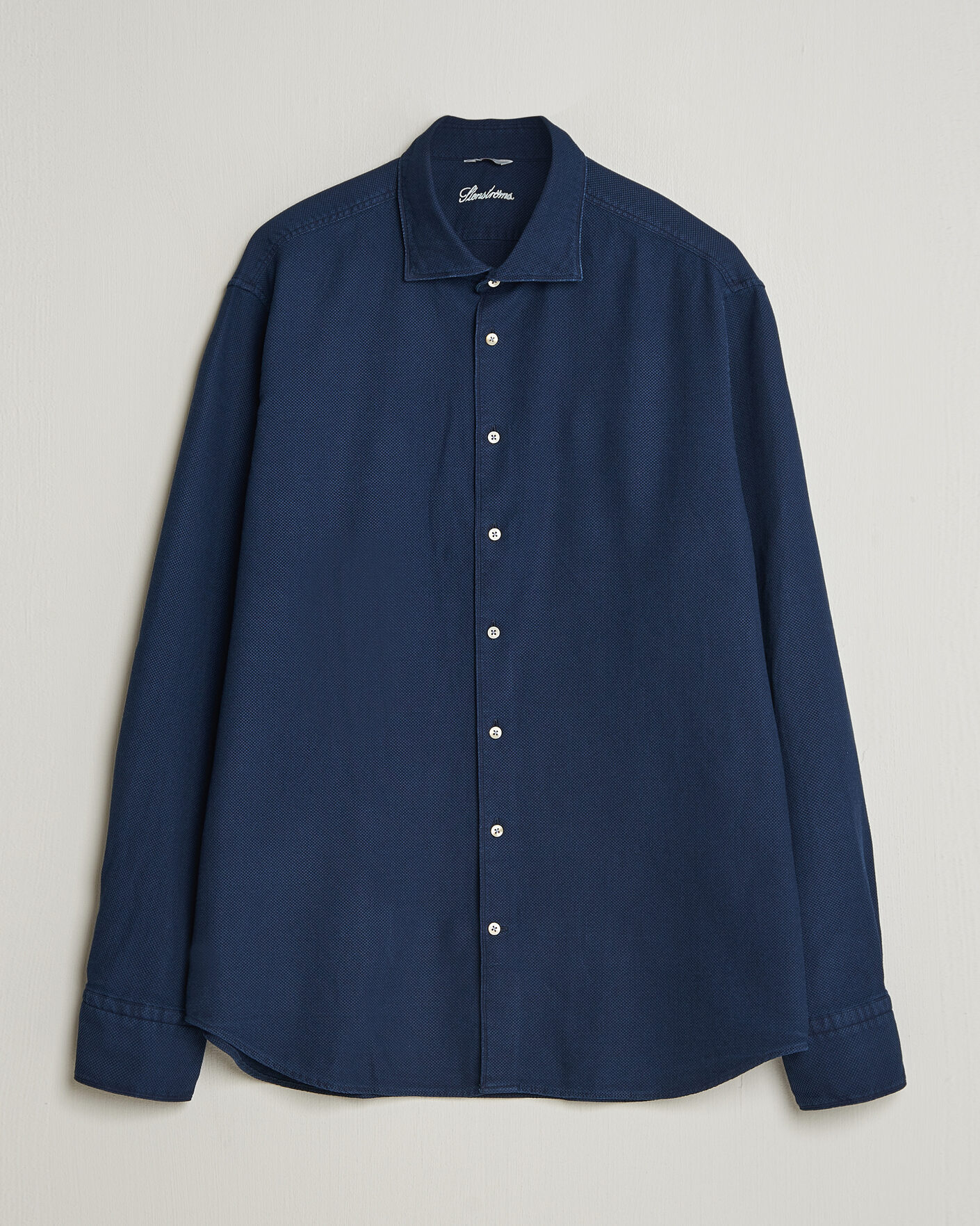 Mies | Kauluspaidat | Stenströms | Regular Fit Structured Denim Shirt Navy