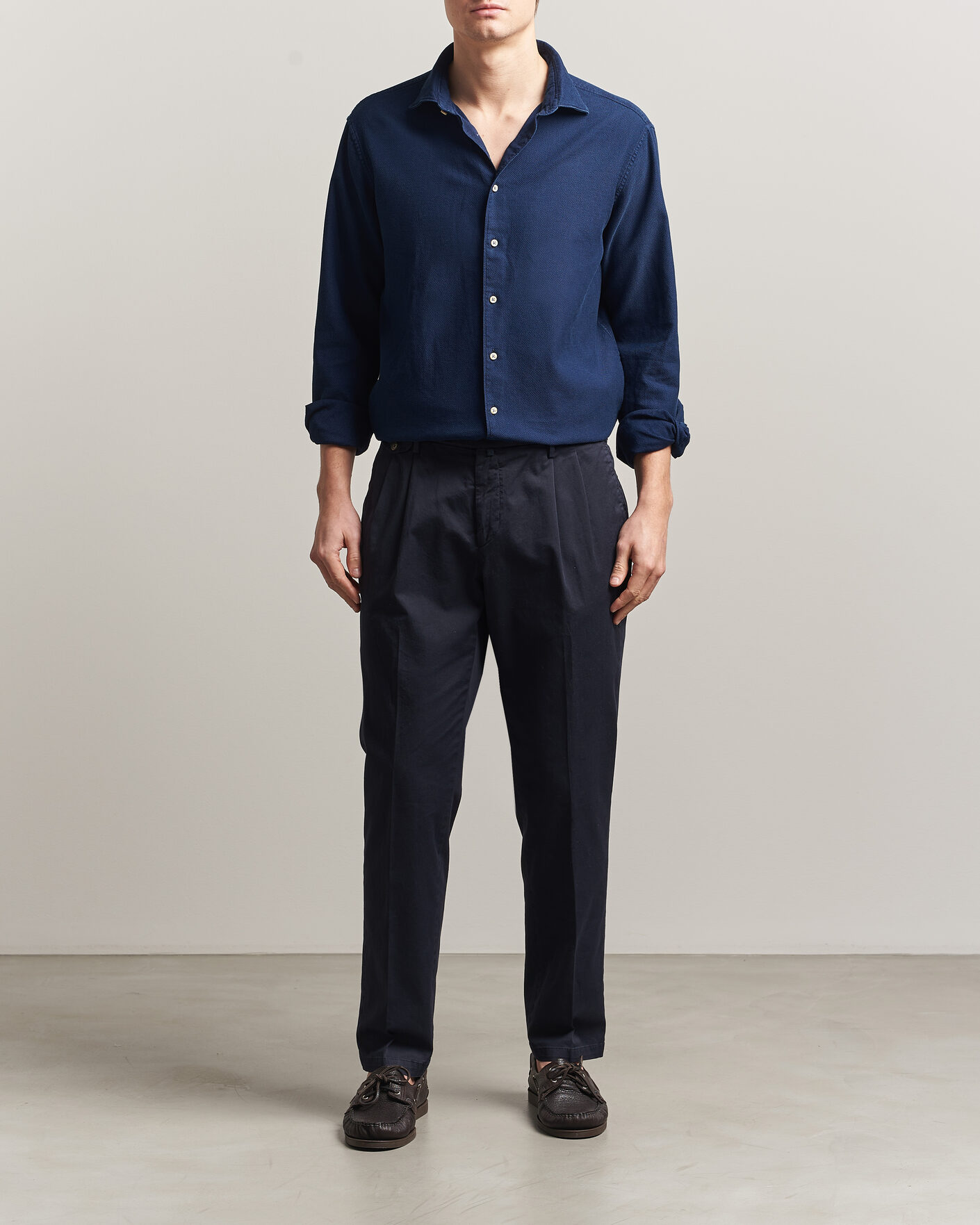 Mies | Kauluspaidat | Stenströms | Regular Fit Structured Denim Shirt Navy