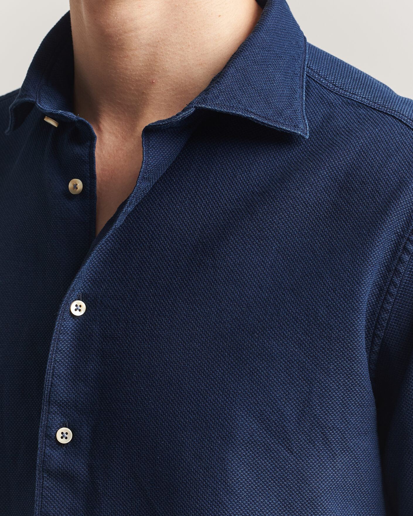 Mies | Kauluspaidat | Stenströms | Regular Fit Structured Denim Shirt Navy