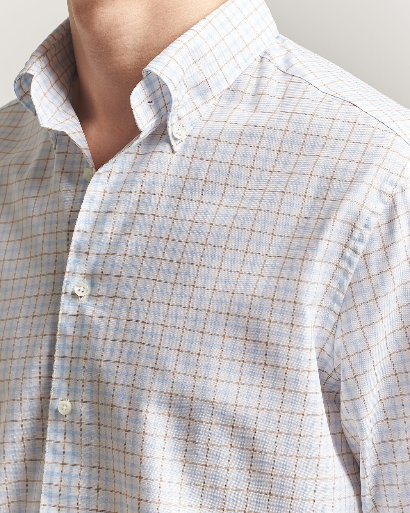 Mies | Kauluspaidat | Stenströms | Regular Fit Checked Oxford Shirt Blue