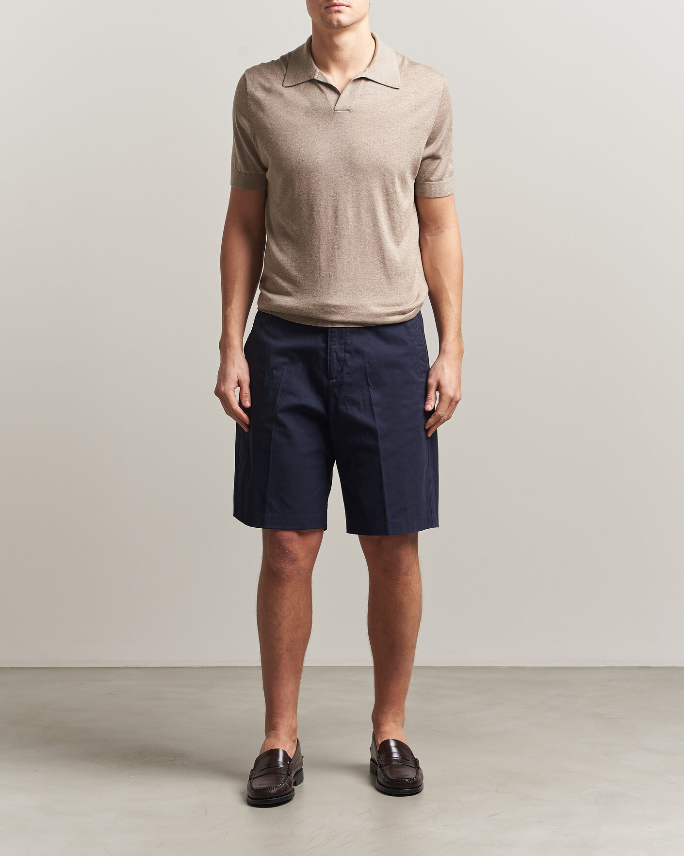 Mies | Pikeet | Stenströms | Silk/Cashmere Polo Taupe
