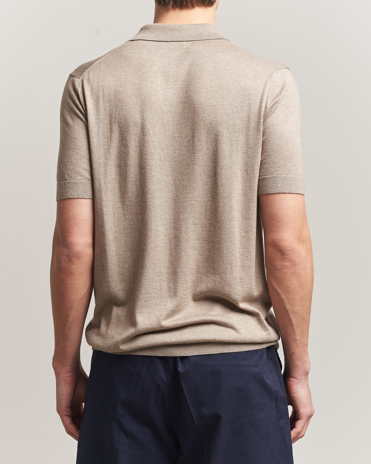 Mies | Pikeet | Stenströms | Silk/Cashmere Polo Taupe