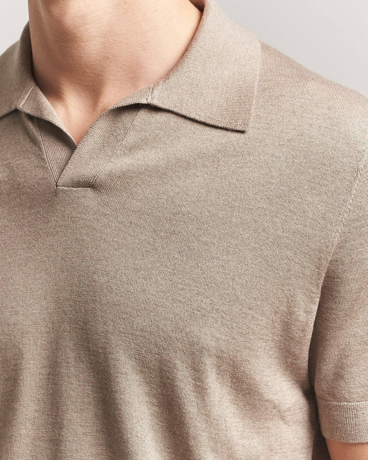 Mies | Pikeet | Stenströms | Silk/Cashmere Polo Taupe