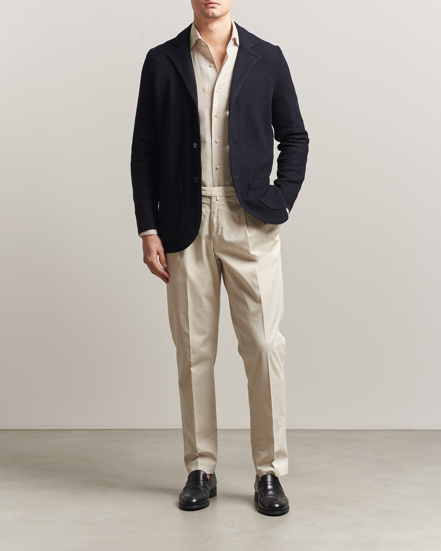 Mies | Pikkutakit | Stenströms | Milano Knitted Textured Blazer Navy