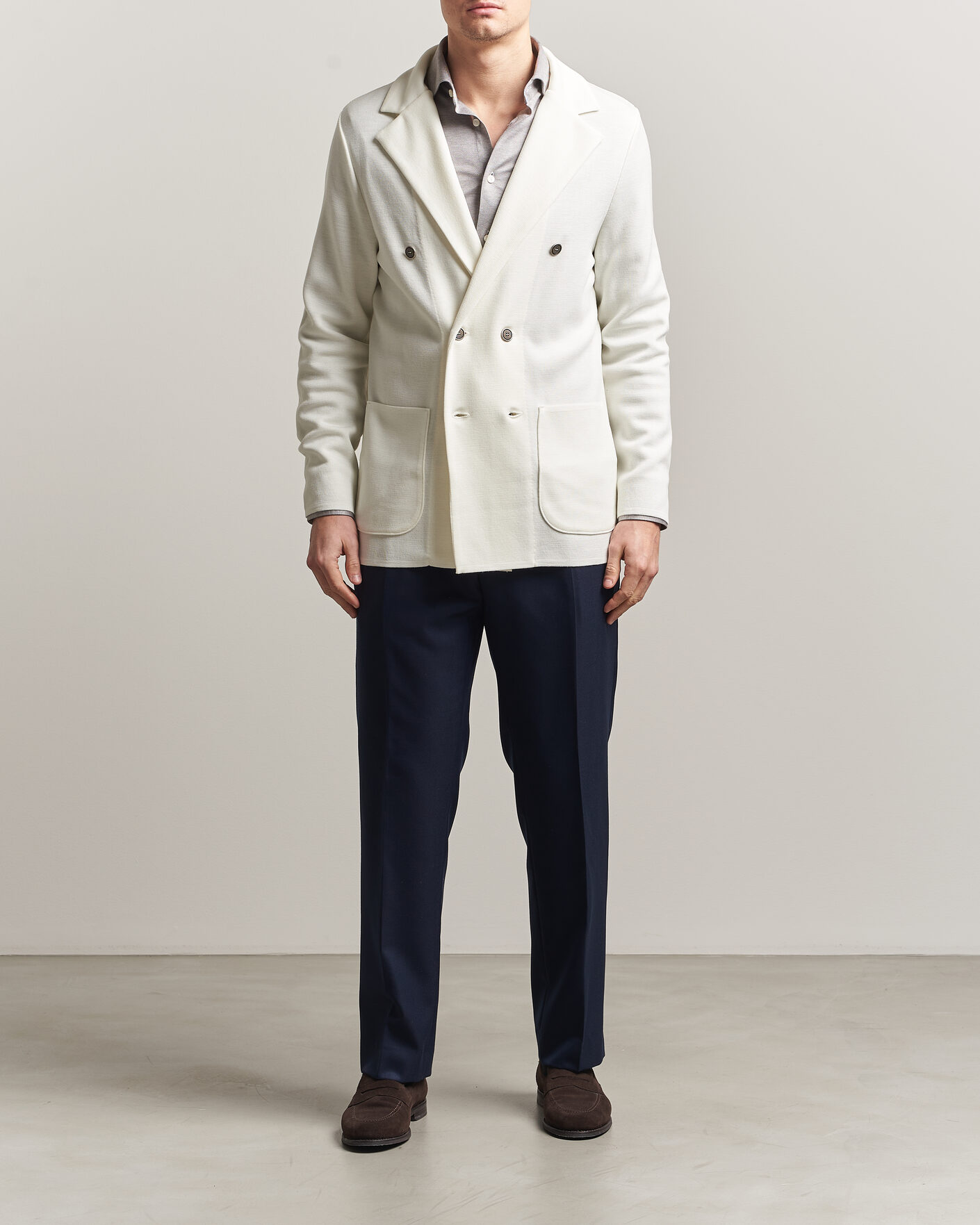 Mies | Pikkutakit | Stenströms | Milano Knitted DB Textured Blazer White