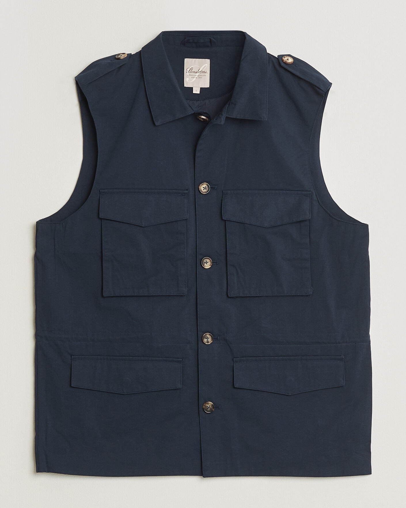 Mies | Ulkoliivit | Stenströms | Cotton Twill Vest Navy