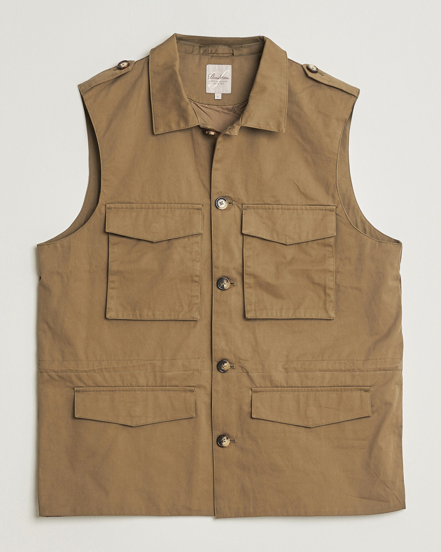 Mies | Ulkoliivit | Stenströms | Cotton Twill Vest Olive