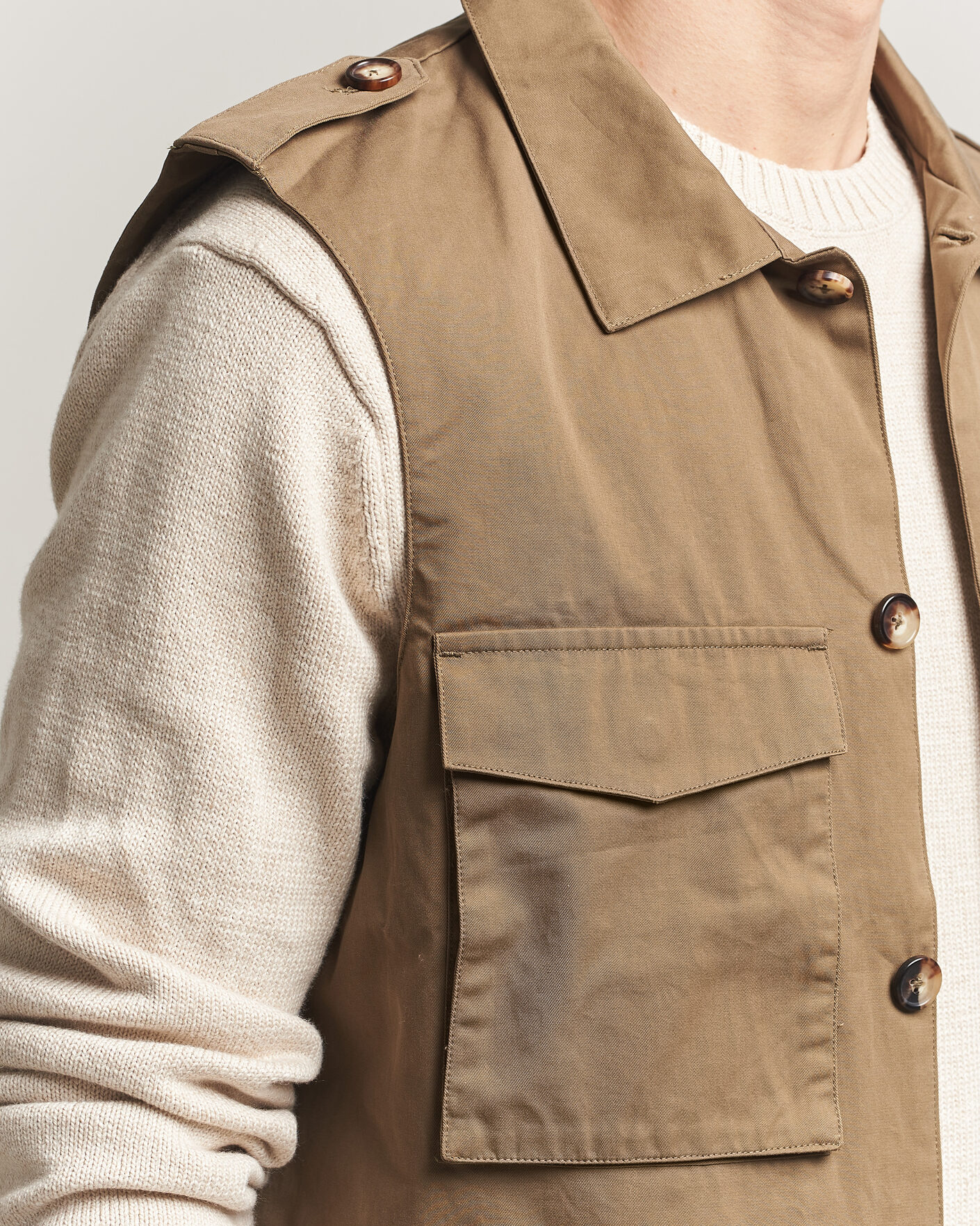 Mies | Ulkoliivit | Stenströms | Cotton Twill Vest Olive