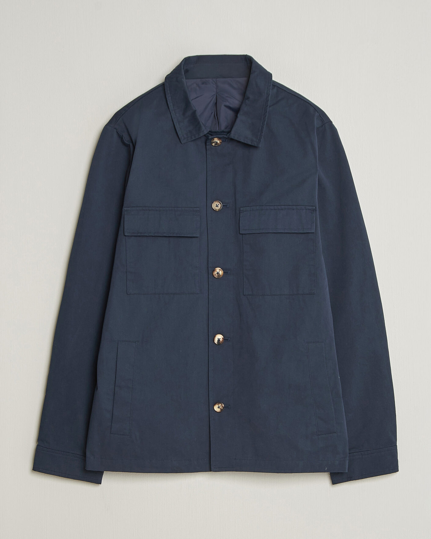 Mies | Takit | Stenströms | Cotton Twill Overshirt Navy
