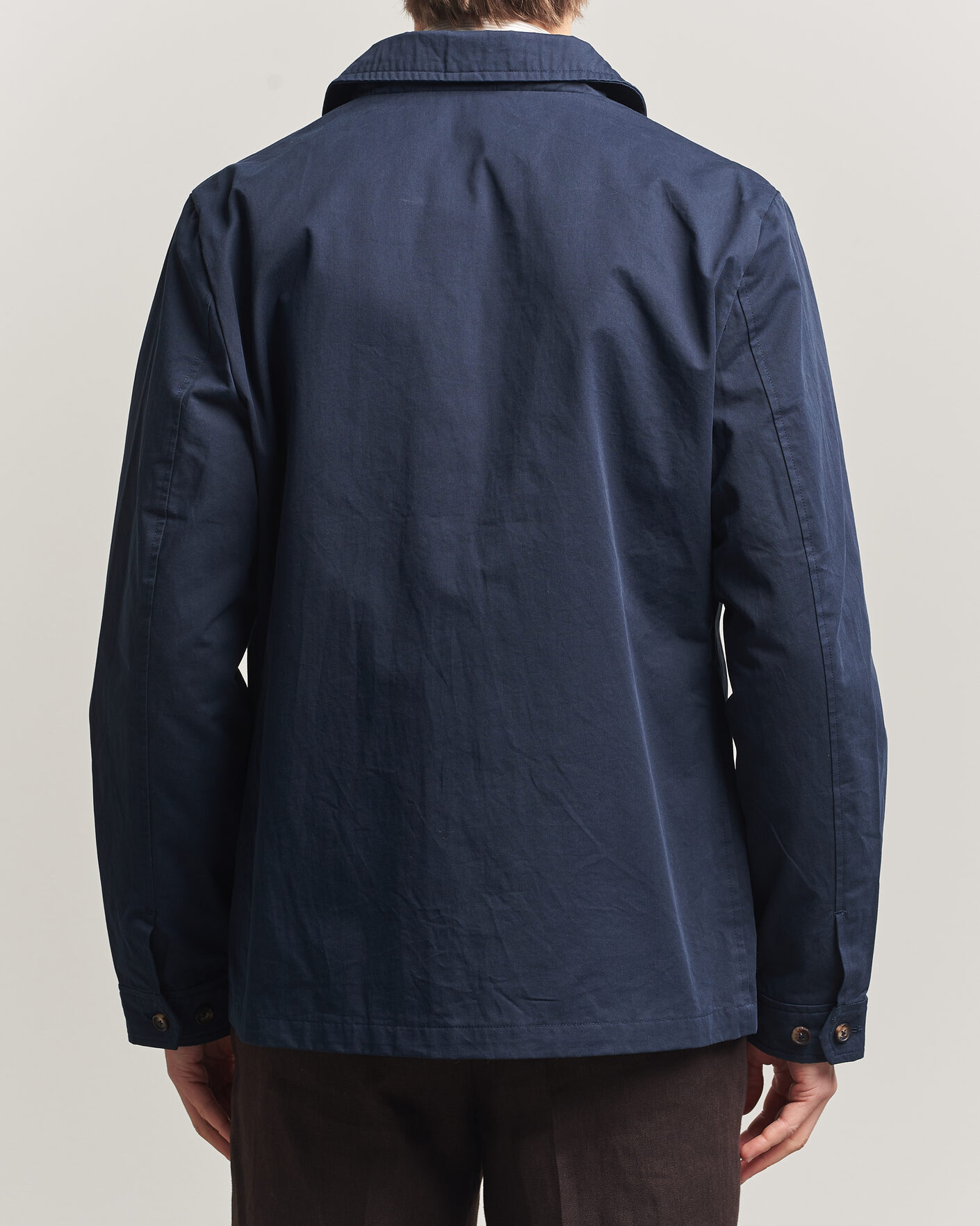 Mies | Takit | Stenströms | Cotton Twill Overshirt Navy