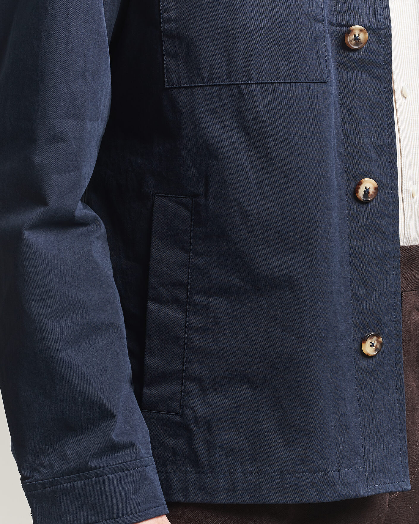 Mies | Takit | Stenströms | Cotton Twill Overshirt Navy