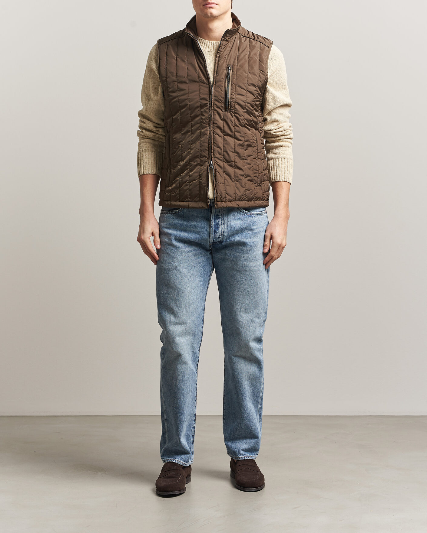 Mies | Ulkoliivit | Stenströms | Nylon Quilted Light Padded Vest Olive