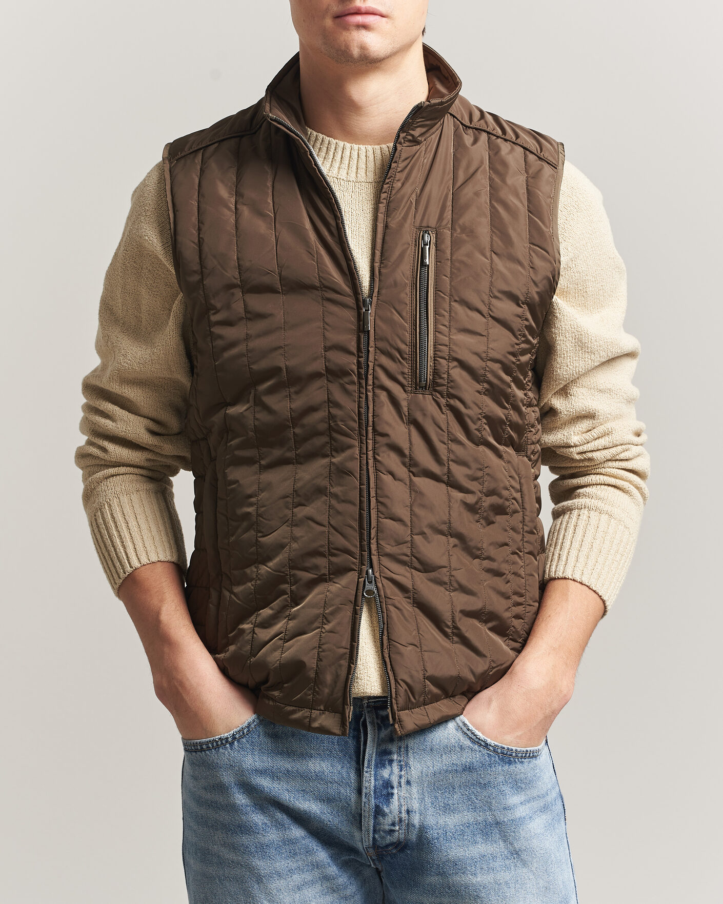 Mies | Ulkoliivit | Stenströms | Nylon Quilted Light Padded Vest Olive