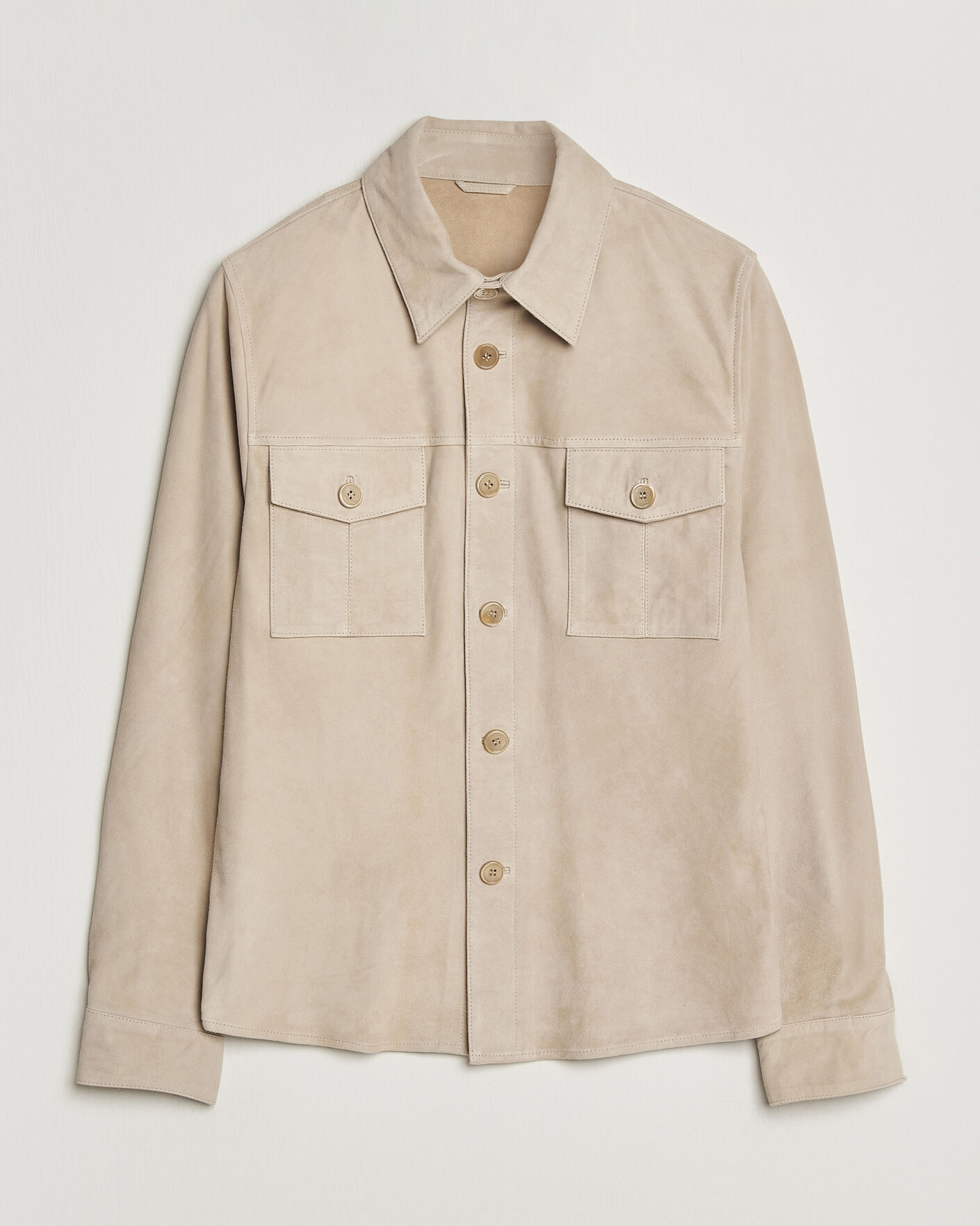 Mies | Takit | Stenströms | Suede Pocket Overshirt Beige