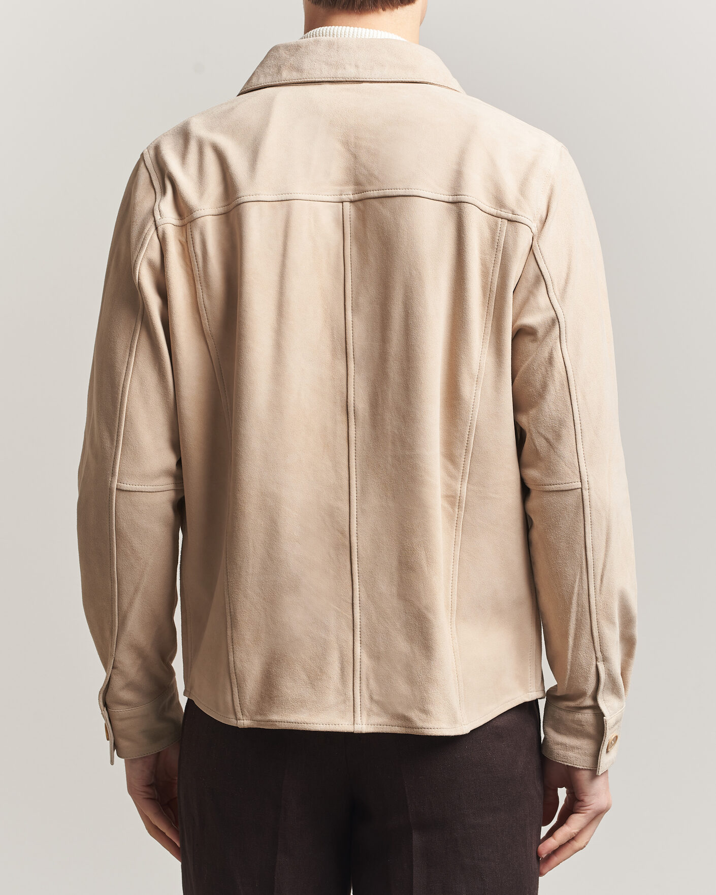 Mies | Takit | Stenströms | Suede Pocket Overshirt Beige