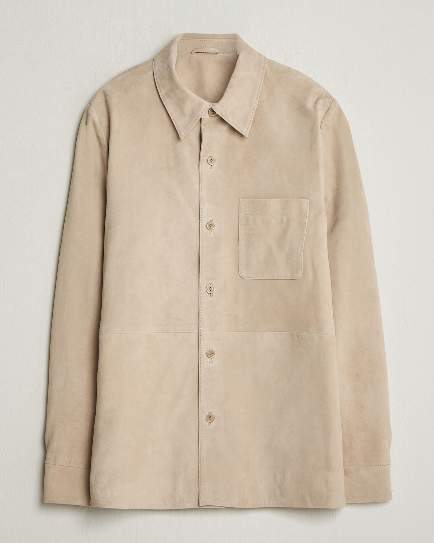 Mies | Takit | Stenströms | Suede Overshirt Beige