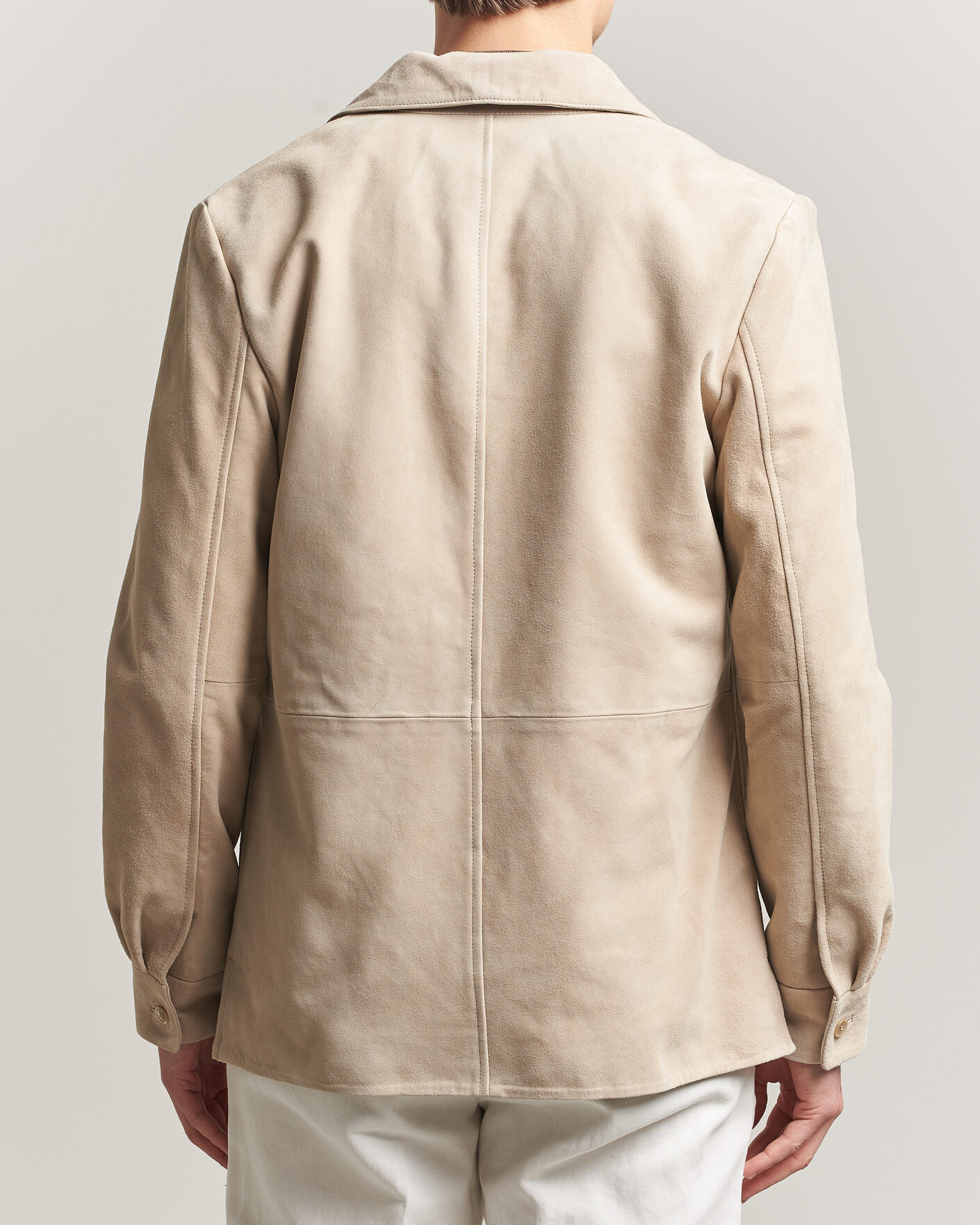 Mies | Takit | Stenströms | Suede Overshirt Beige