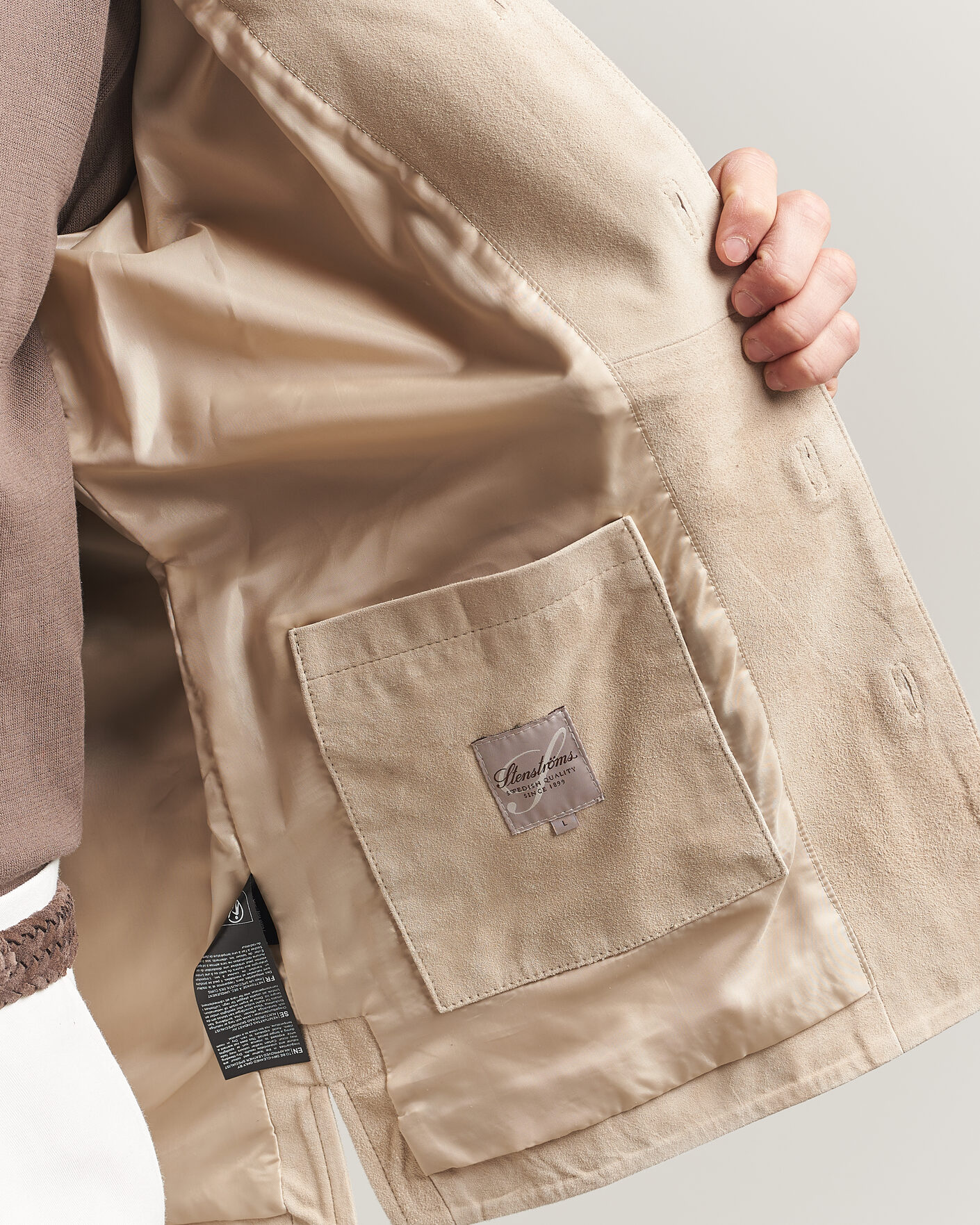 Mies | Takit | Stenströms | Suede Overshirt Beige