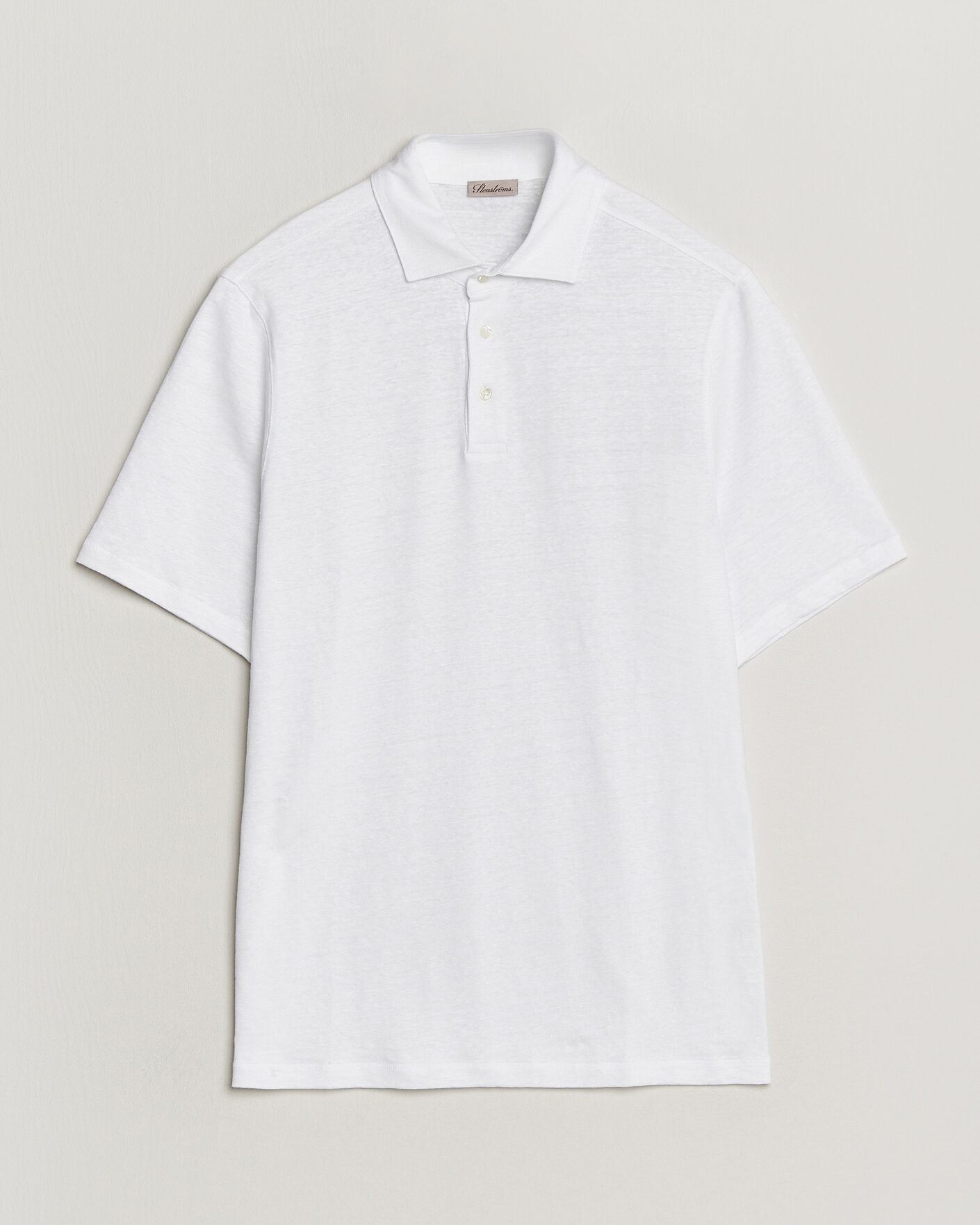 Mies | Pikeet | Stenströms | Linen Polo Shirt White