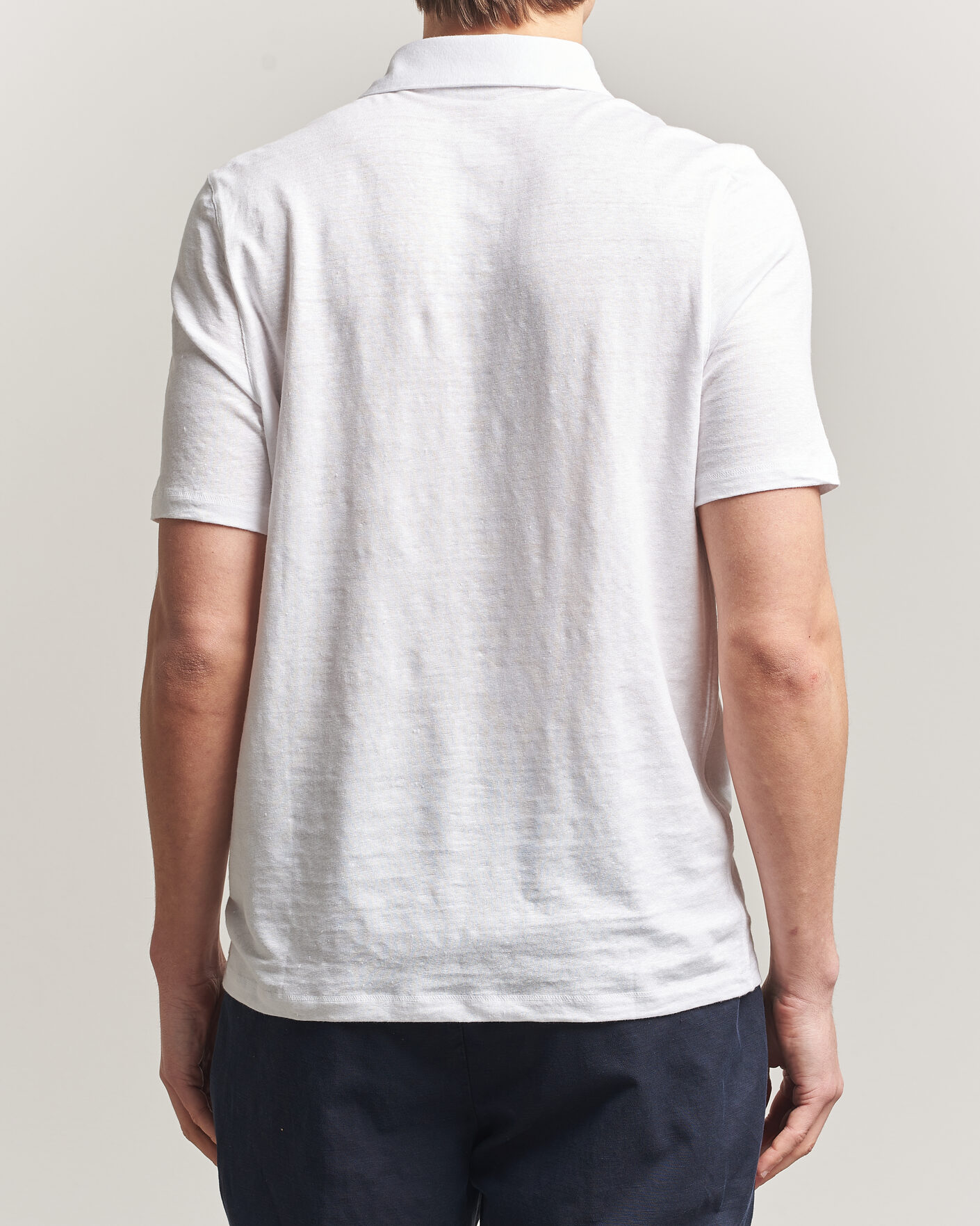 Mies | Pikeet | Stenströms | Linen Polo Shirt White